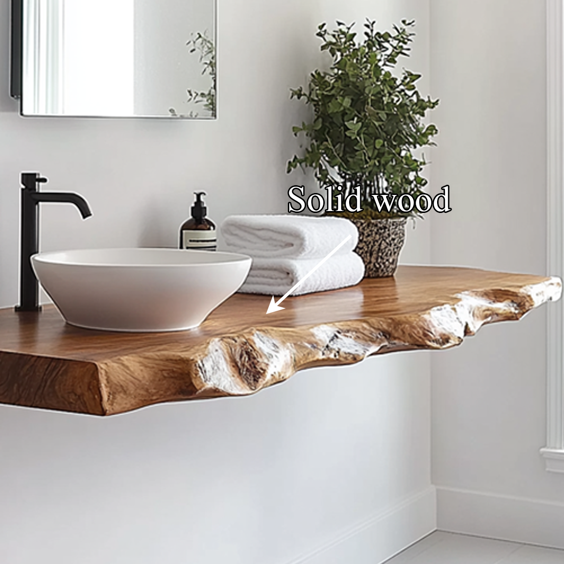 Rustic Bathroom Vanity Shelf Artisan Wood Bathroom Furniture SINLSABRV228