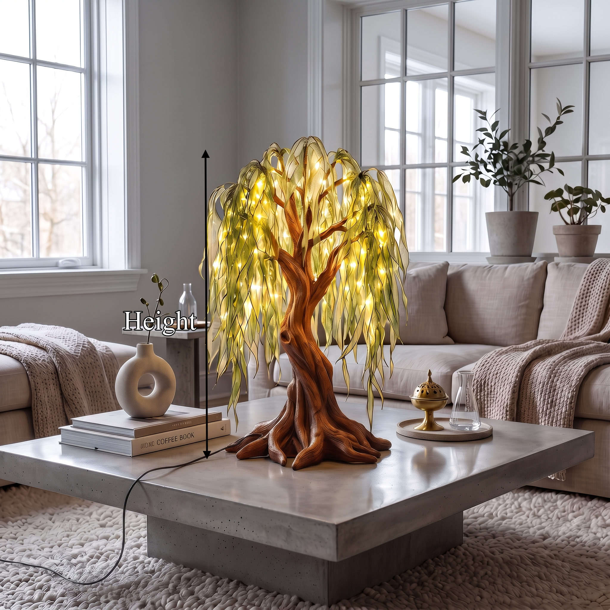 Farmhouse Tree Table Lamp For Living Room Decor SINLSATL013