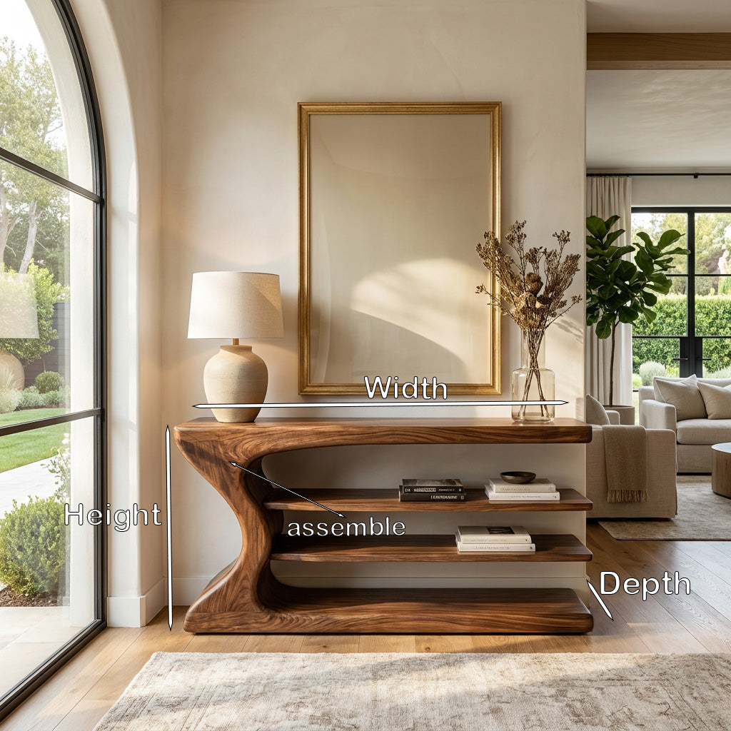 Artistic Natural Wood Console Table For Minimal Entry Interior RTTHHNCS034