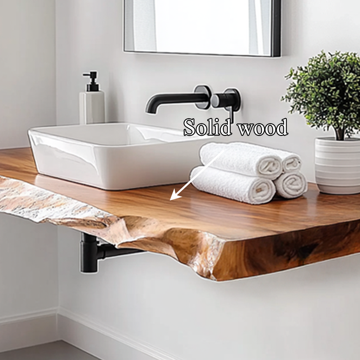 Rustic Bathroom Vanity Shelf Floating Wood Bathroom Setup SINLSABRV229