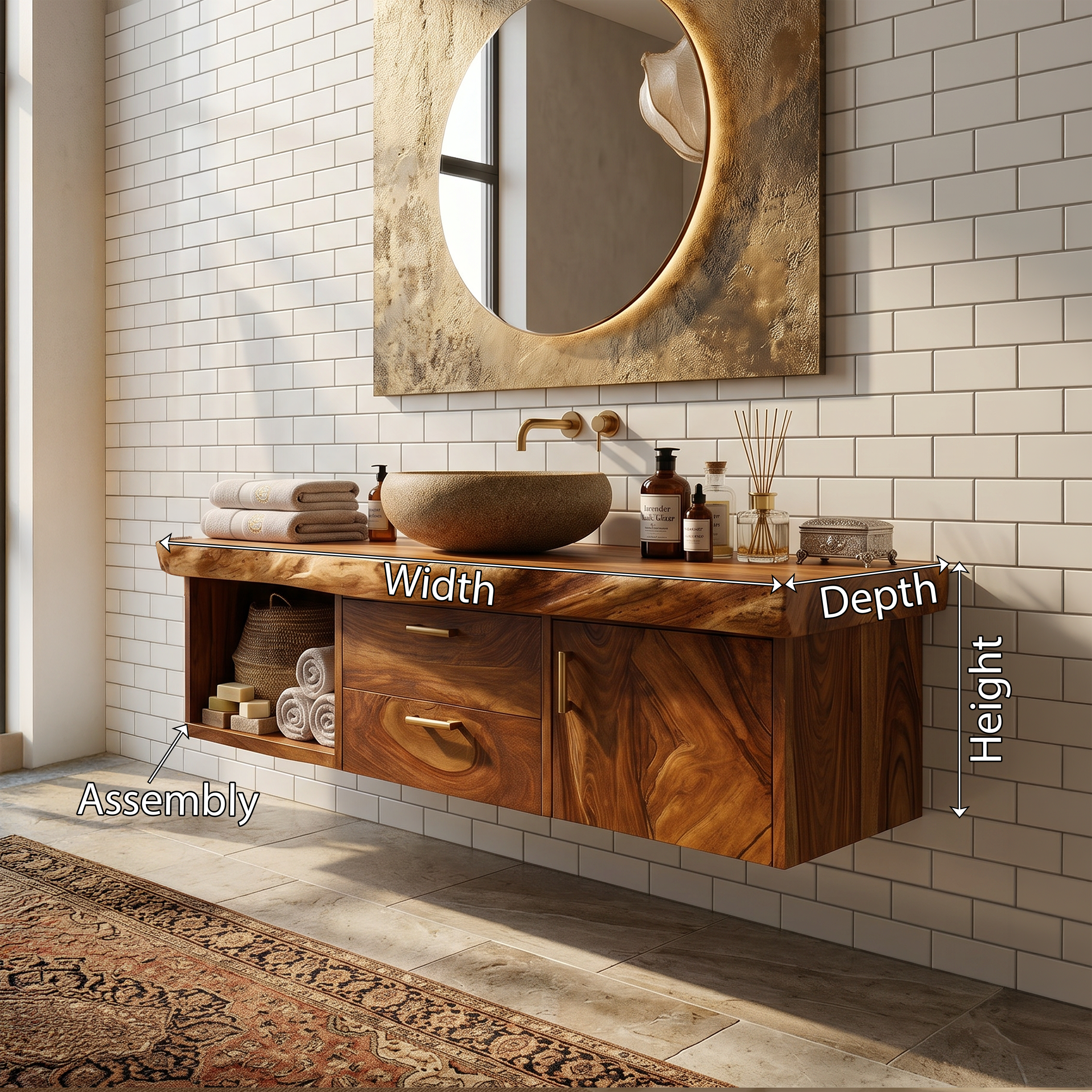 Scandinavian Wood Vanity Boutique Hotel Bathroom SILDTTRBRV186