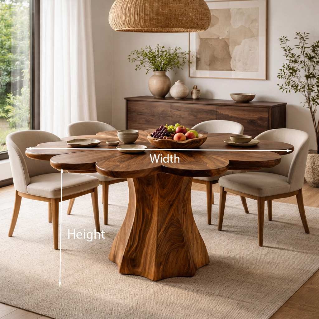 Modern Wooden Dining Table With Petal Top For Dining Area RTTHTTDN049