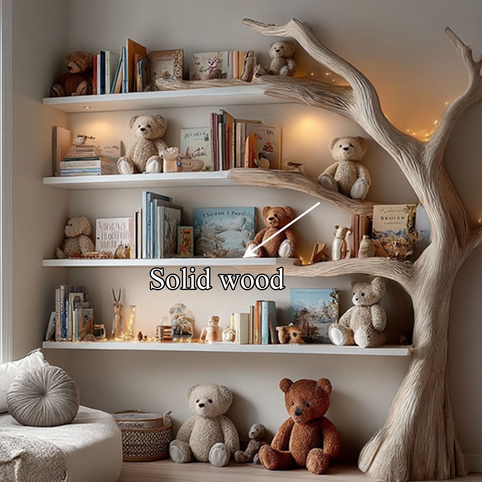 Midcentury Tree Bookcase Study Room Nursery SINLSATB261