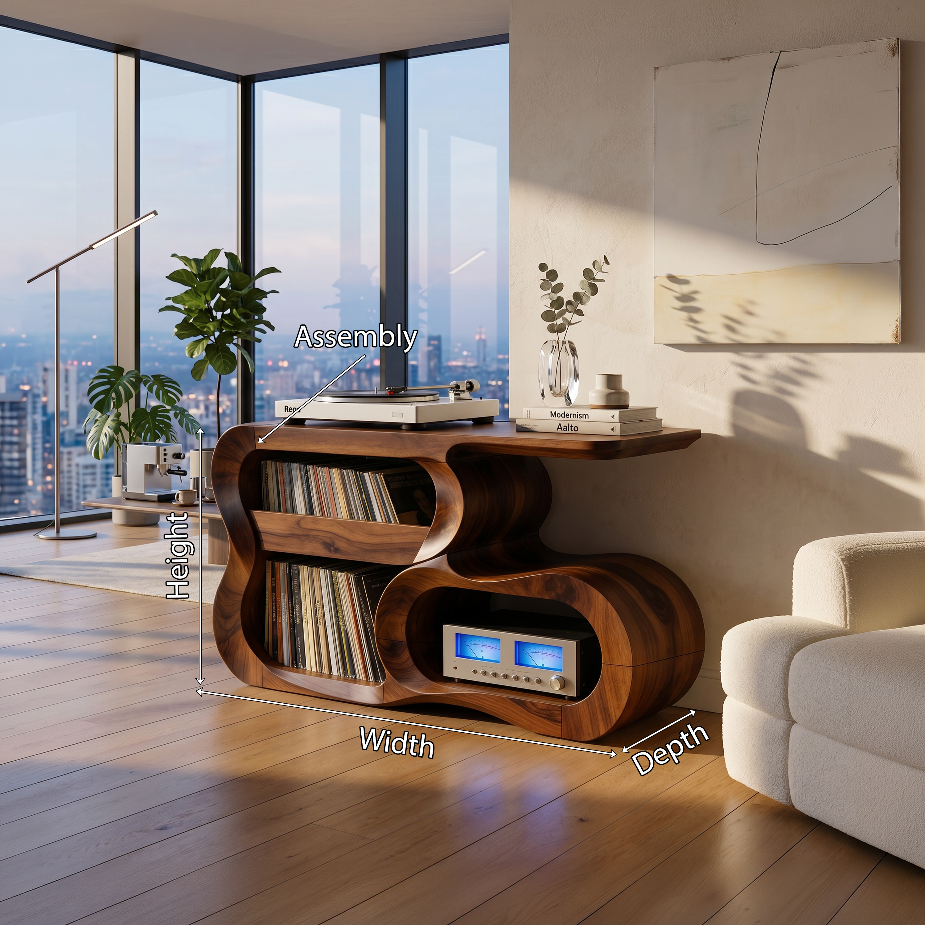 Contemporary Vinyl Record Cabinet For Studio Interior Space SILDTTNRPT036