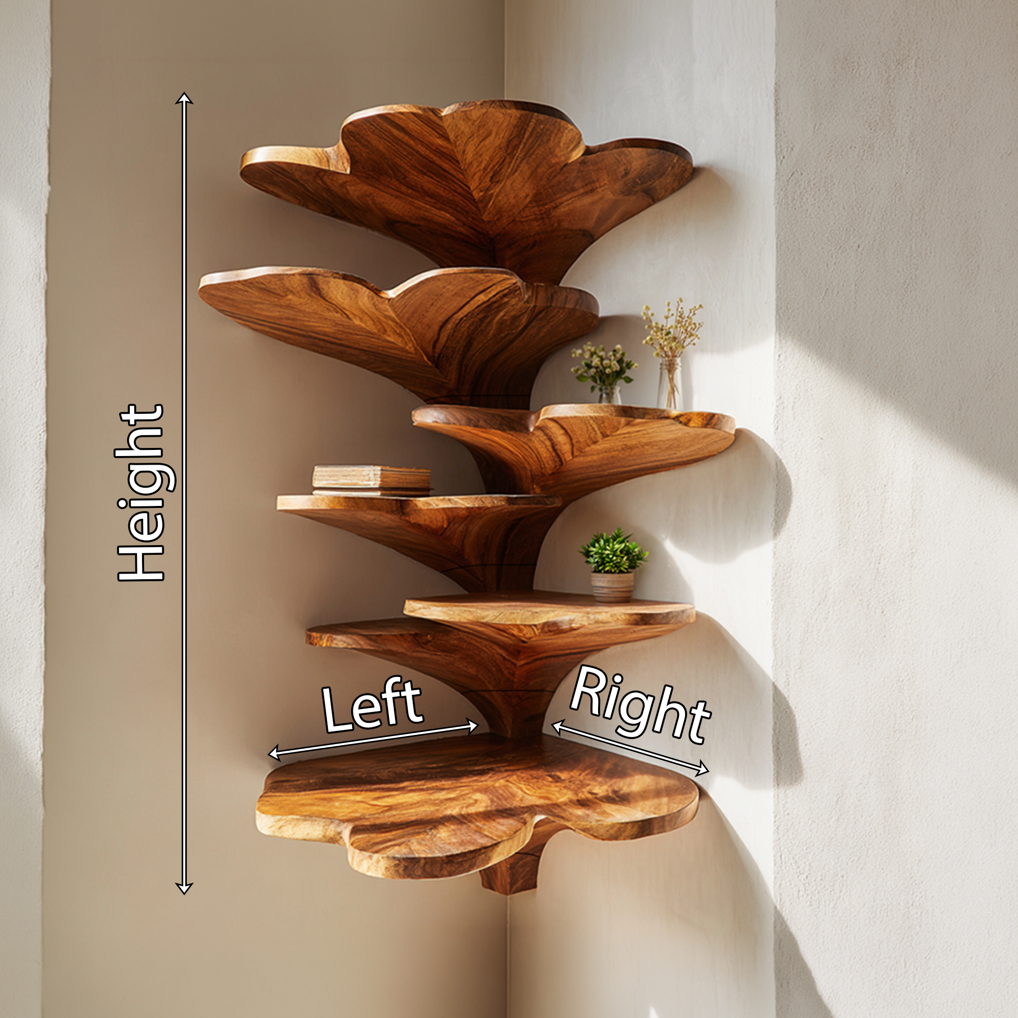 Boho Leaf Shape Corner Shelf Nursery Wall Decor Display SILDTTRCLS006