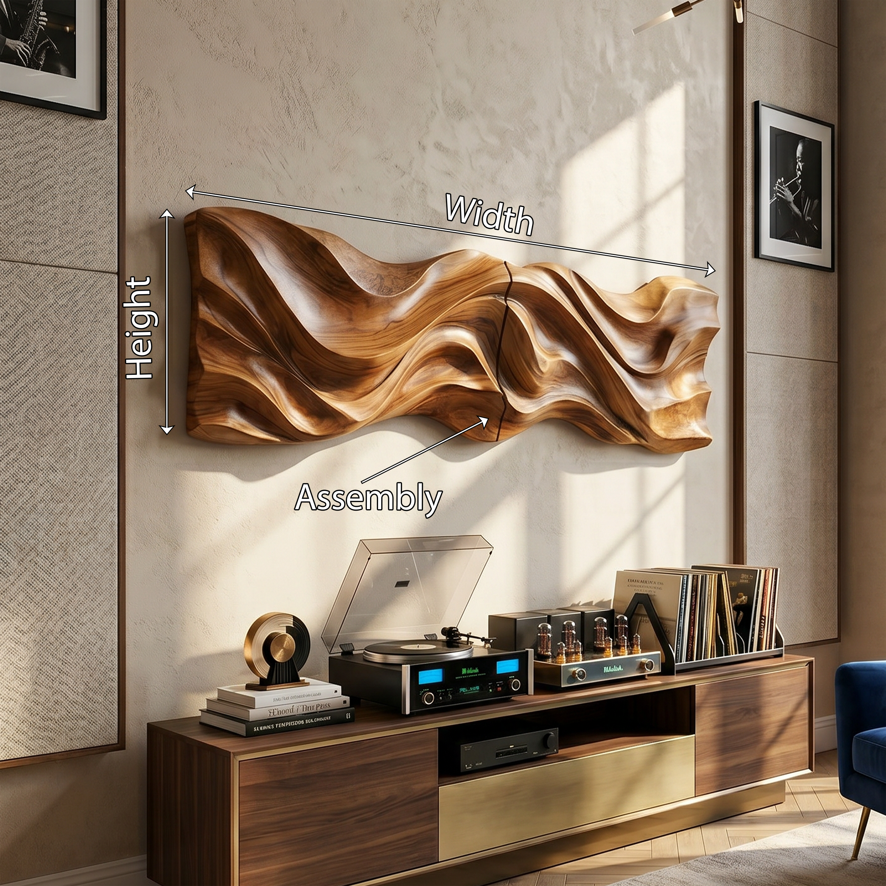 Minimalist Flowing Wood Wall Art For Contemporary Home Decor SILDTTRWA062