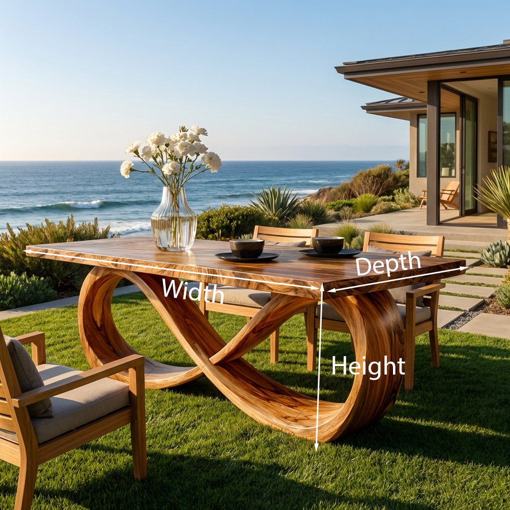 Modern Wooden Dining Table With Sculptural Base For Dining Room RTTHTTDN040