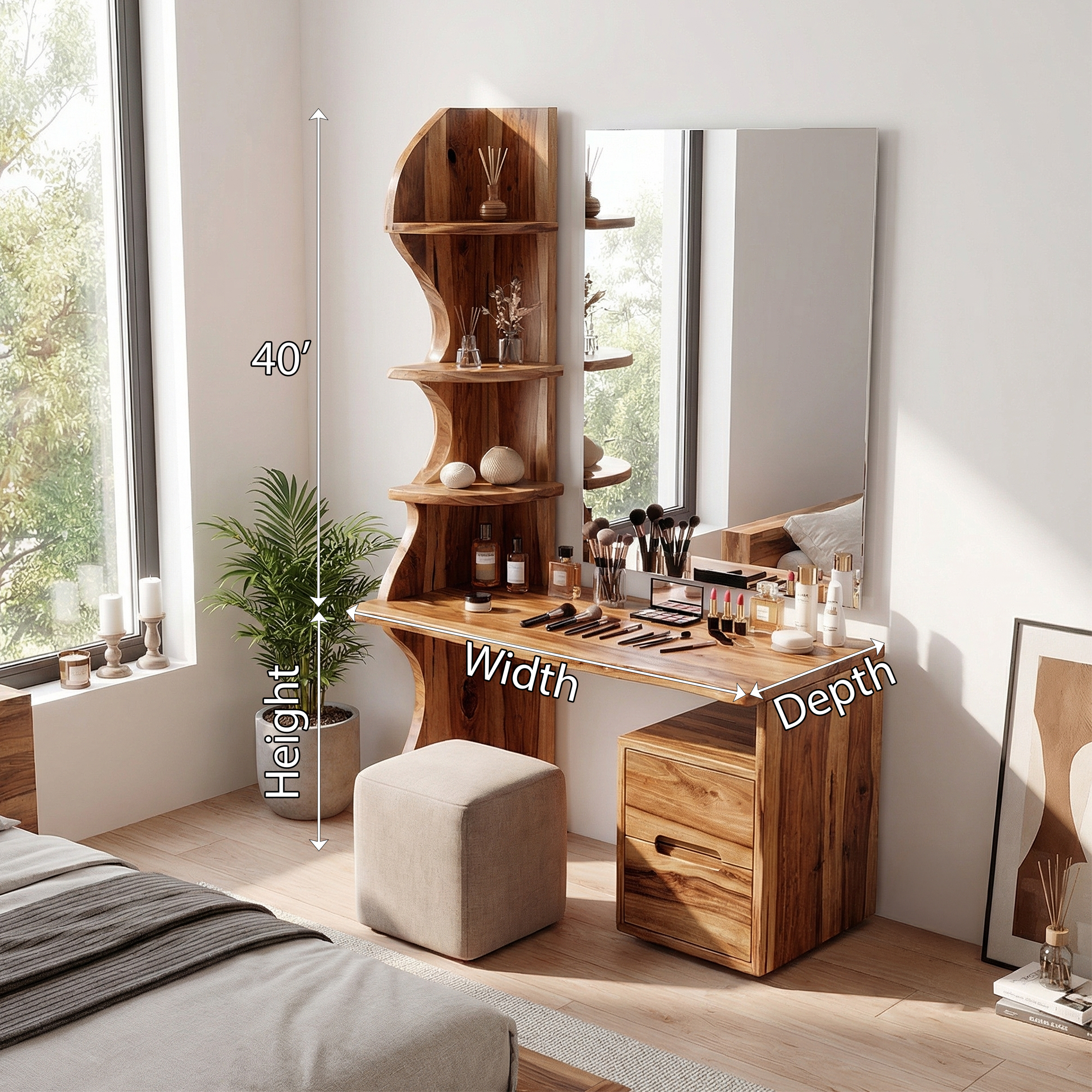 Luxury Vanity Table Dressing Area Personal Beauty Space Makeup Area SILDTTRMV010