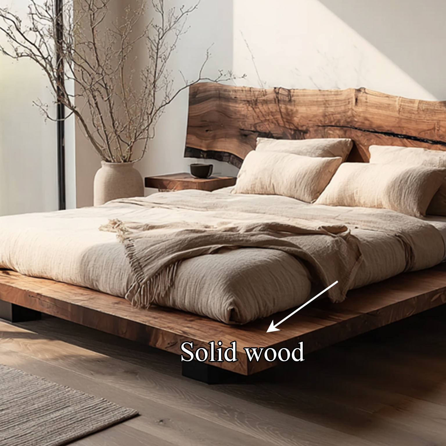 Rustic Bed Frame Farmhouse Bedroom SINLSAWB027