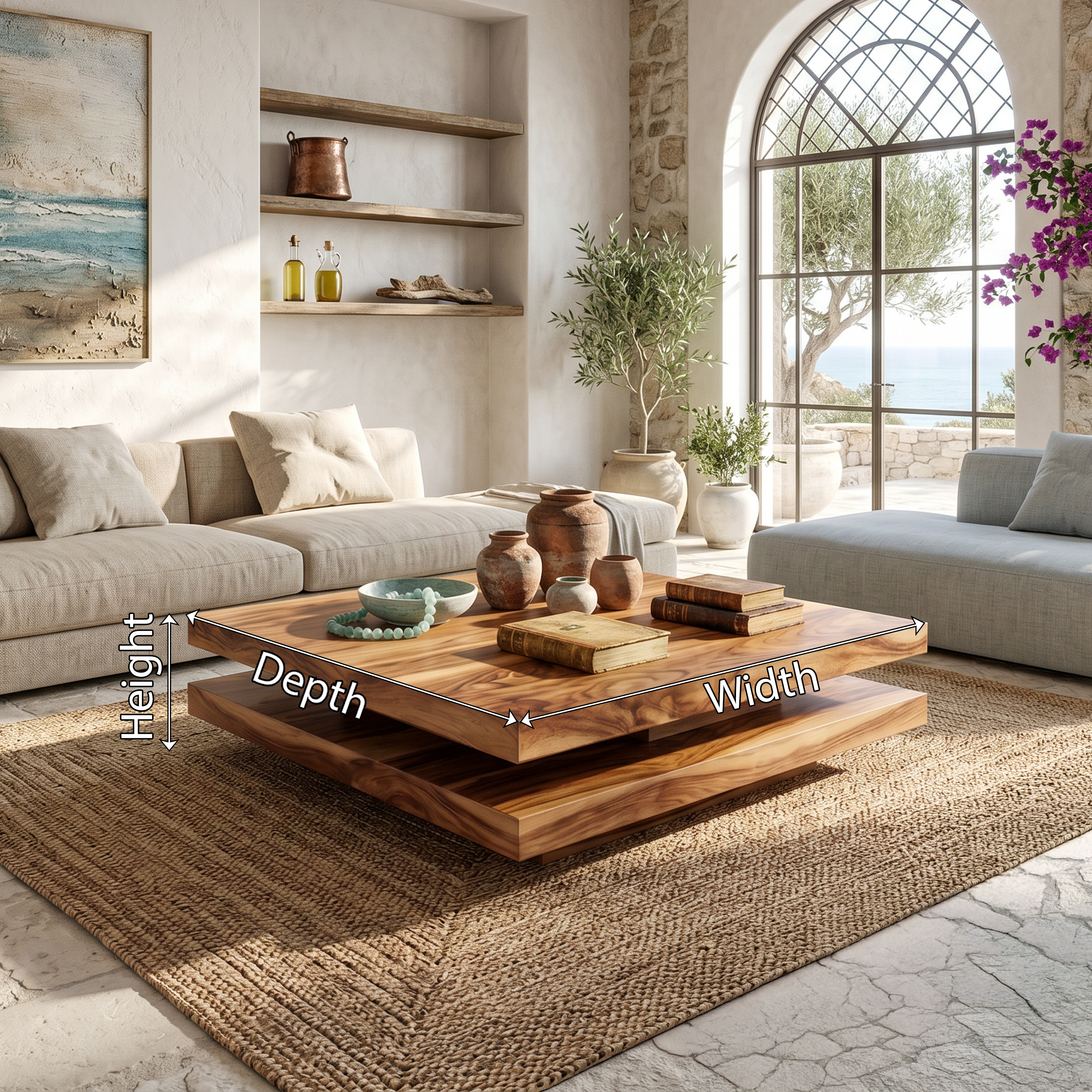 Modern Rustic Wooden Live Edge Coffee Table For Living Room SILDTTRCF045