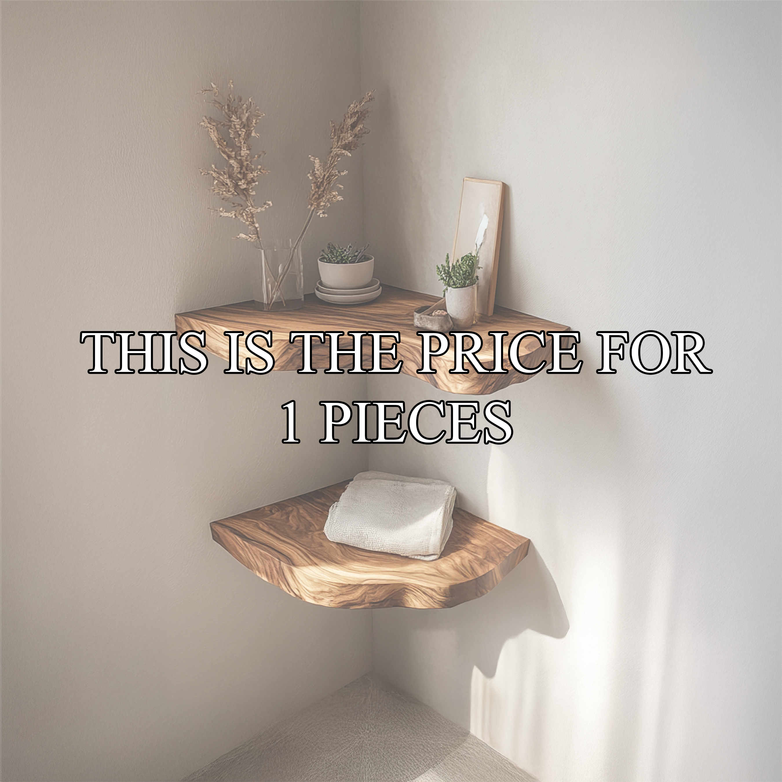Rustic Live Edge Corner Floating Shelves Solid Wood Living Room Interior Display SINLSAFL420