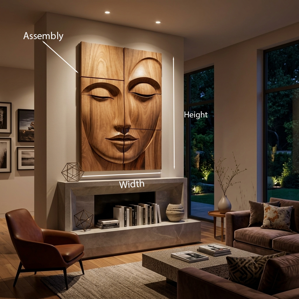 Modern Buddha Face Wall Art For Living Room And Entryway SITHTTWA001