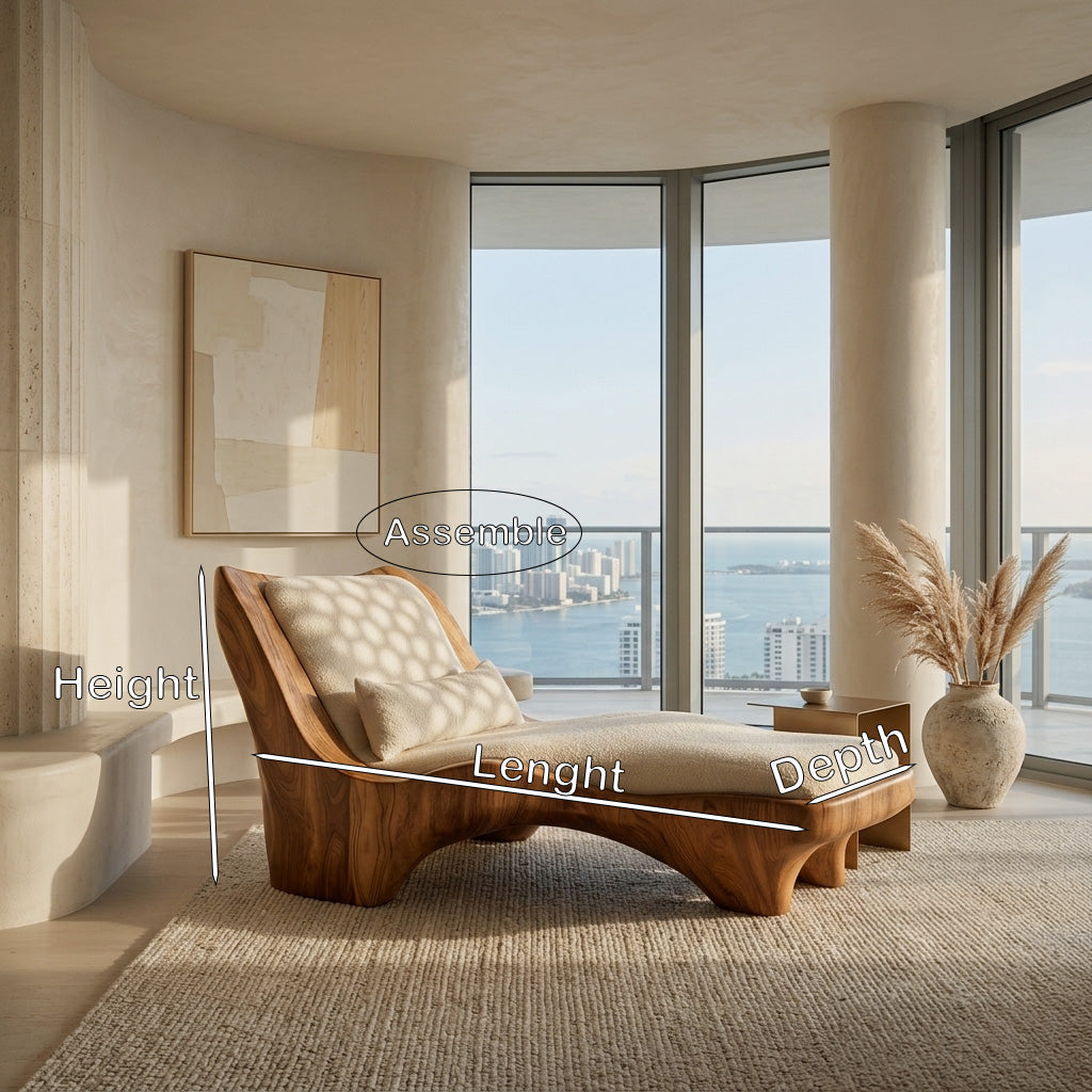 Modern Chaise Lounge With Curved Base For Living Room SITHHNSF008