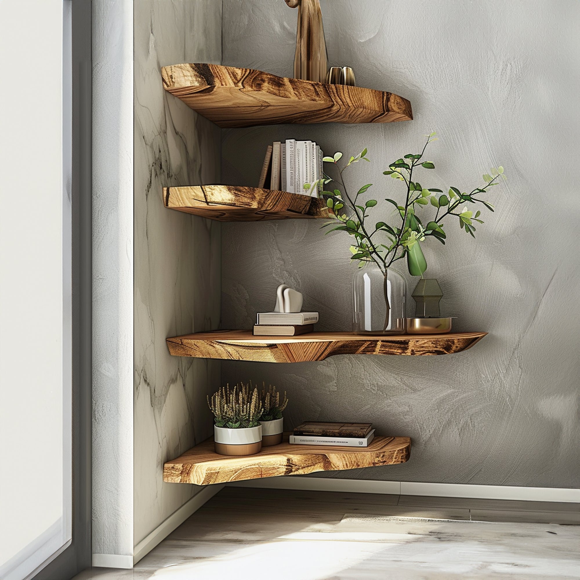 Handcrafted Corner Shelves Wall Corner Shelves SILDTCN022