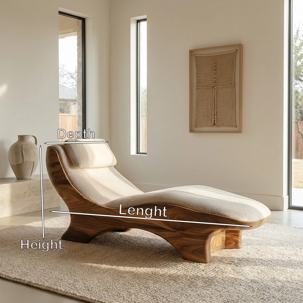 Sculptural Natural Wood Lounge Chair For Bedroom Corner RTTHHNSFA033