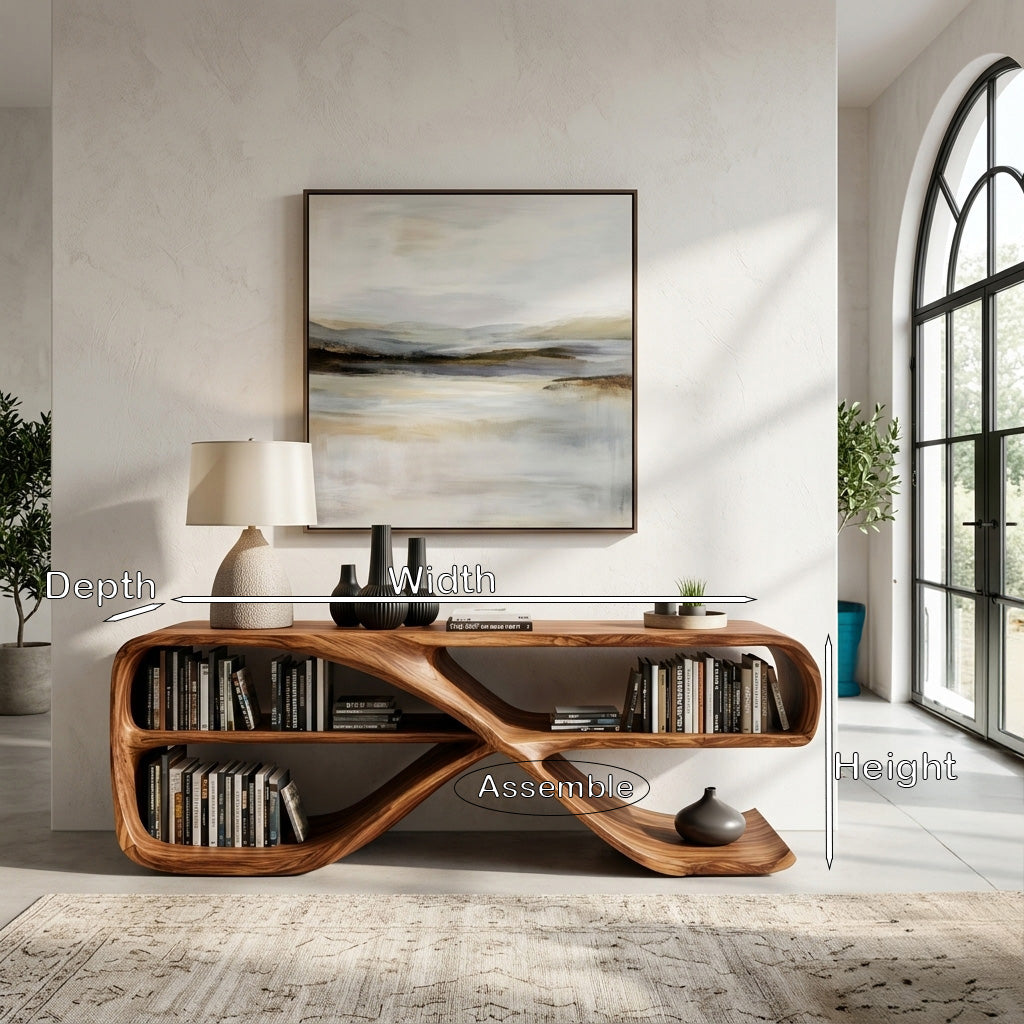 Modern Organic Wooden Console Table For Living Decor RTTHHNCS006