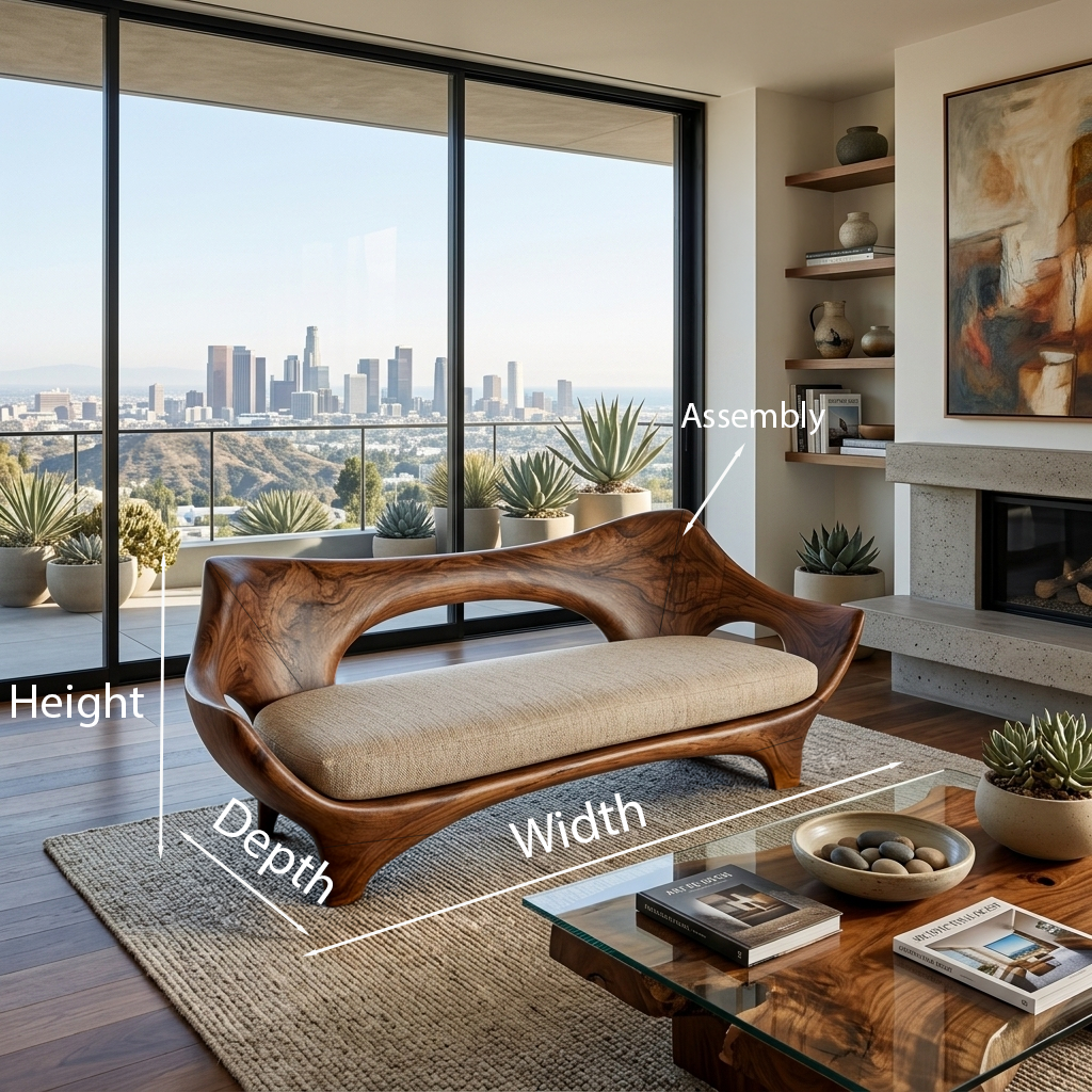 Luxury Sculptural Wooden Sofa For Living Room RTTHTTSF041