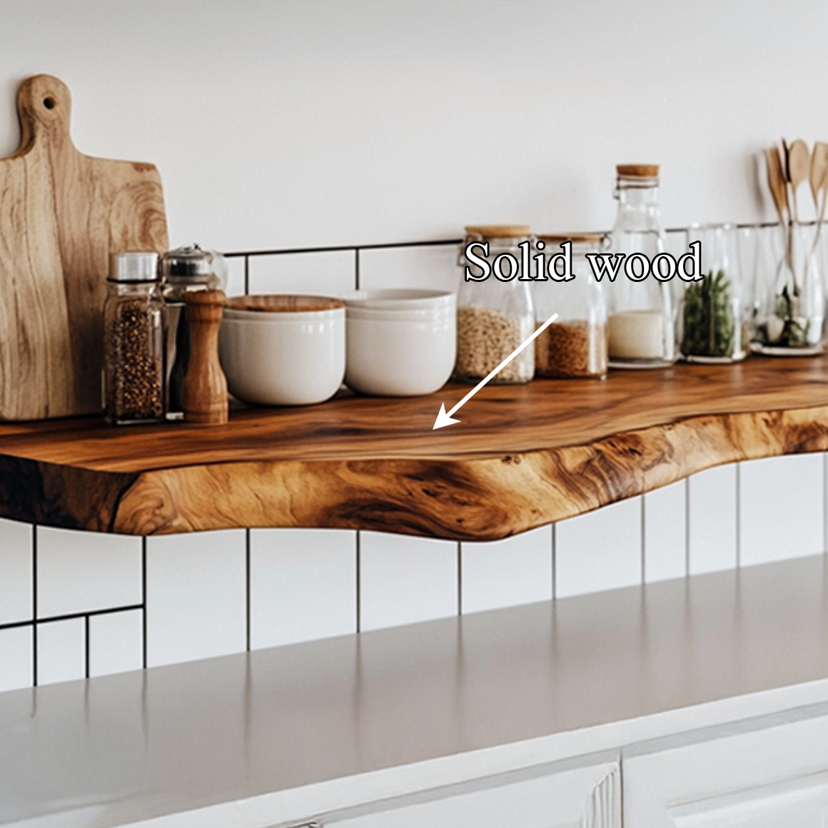 Natural Floating Shelf Kitchen Display SINLSAFL294