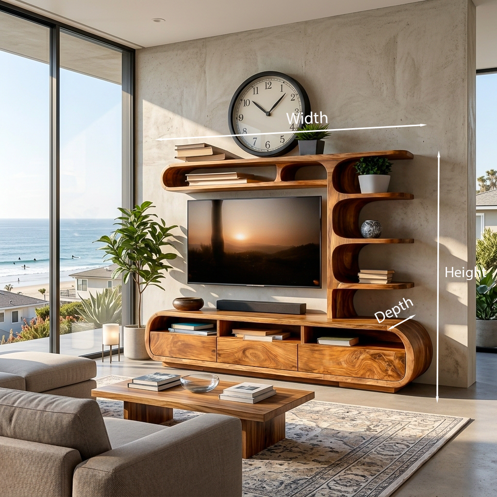 Elegant Wooden TV Console For Living Area RTTHTTTVC081