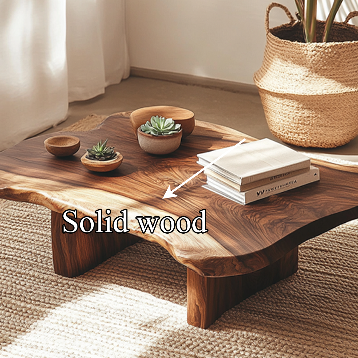 Organic Live Edge Coffee Table For Living Room And Lounge SINLSACF179