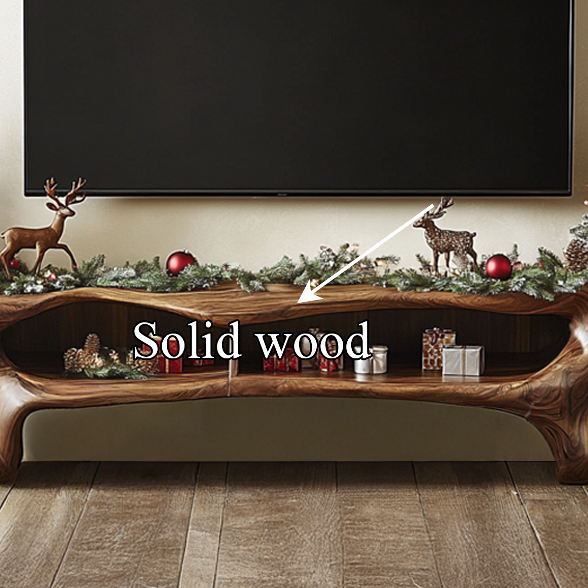 Rustic Christmas TV Cabinet Festive Living Room SINLSASC216