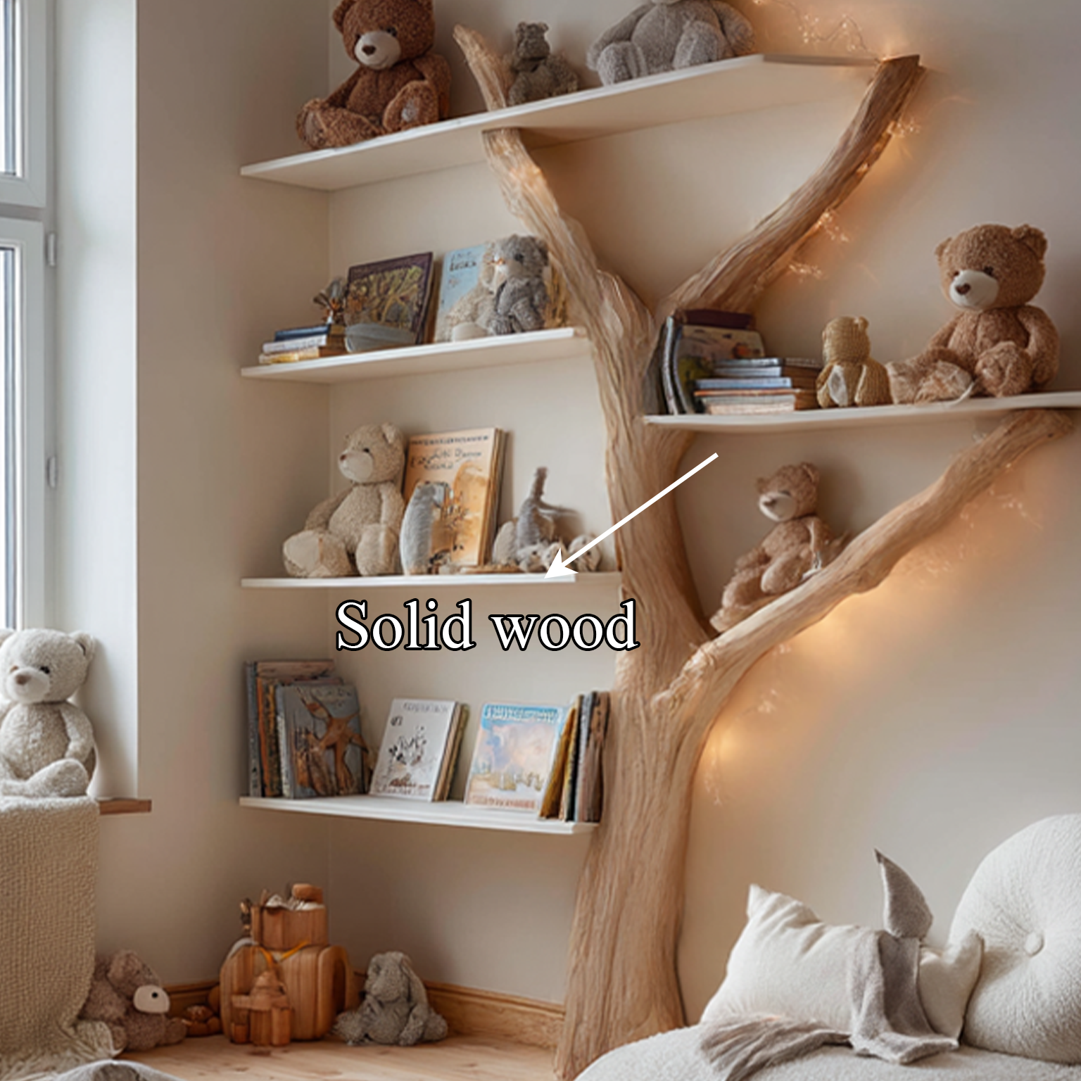 Rustic Tree Bookshelf Study Room Nursery SINLSATB260