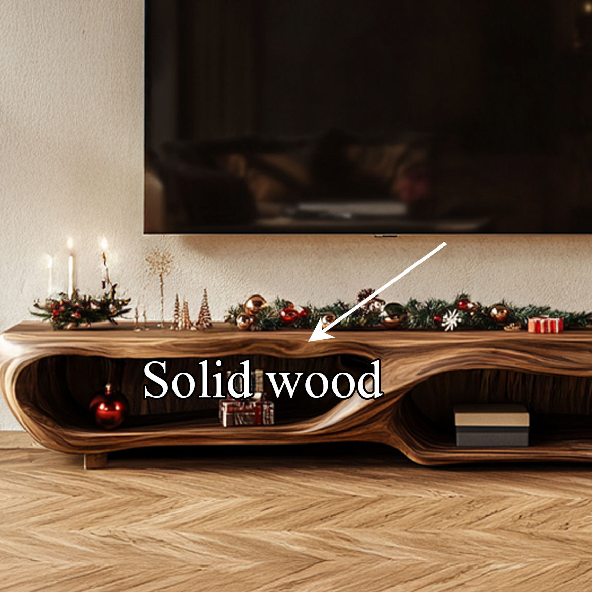 Rustic Christmas TV Cabinet Living Room SINLSASC220