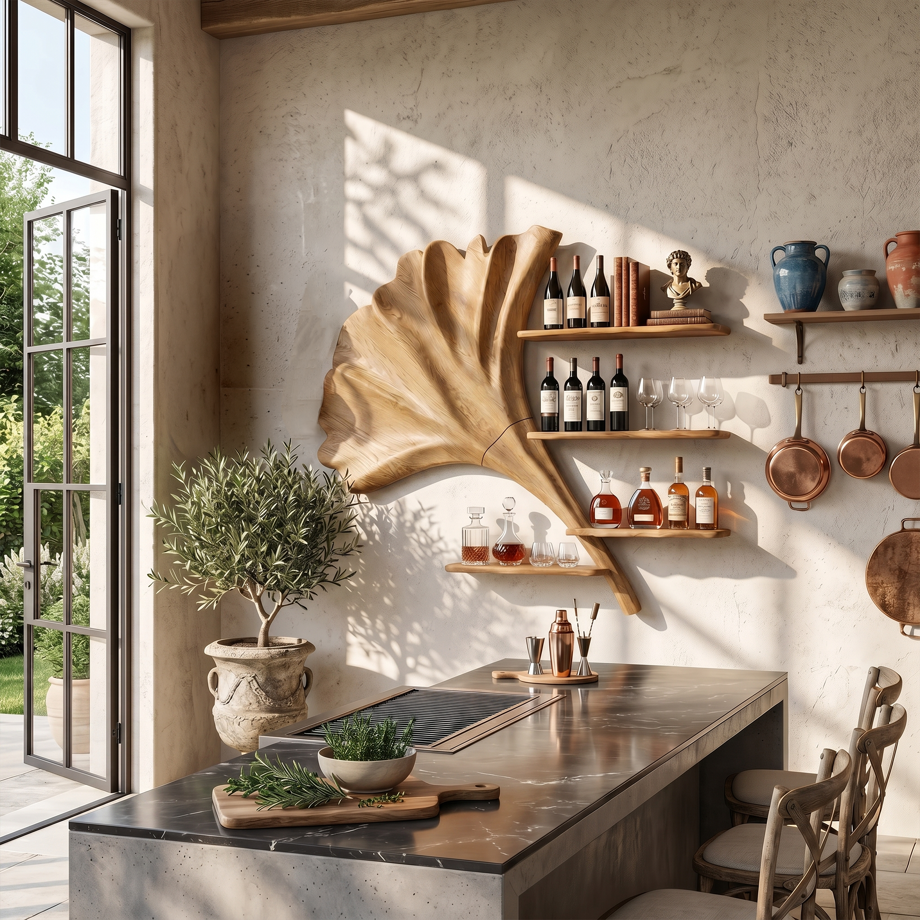 Industrial Wall Wine Holder For Breakfast Nook Beverage Storage SILDTTRWH075