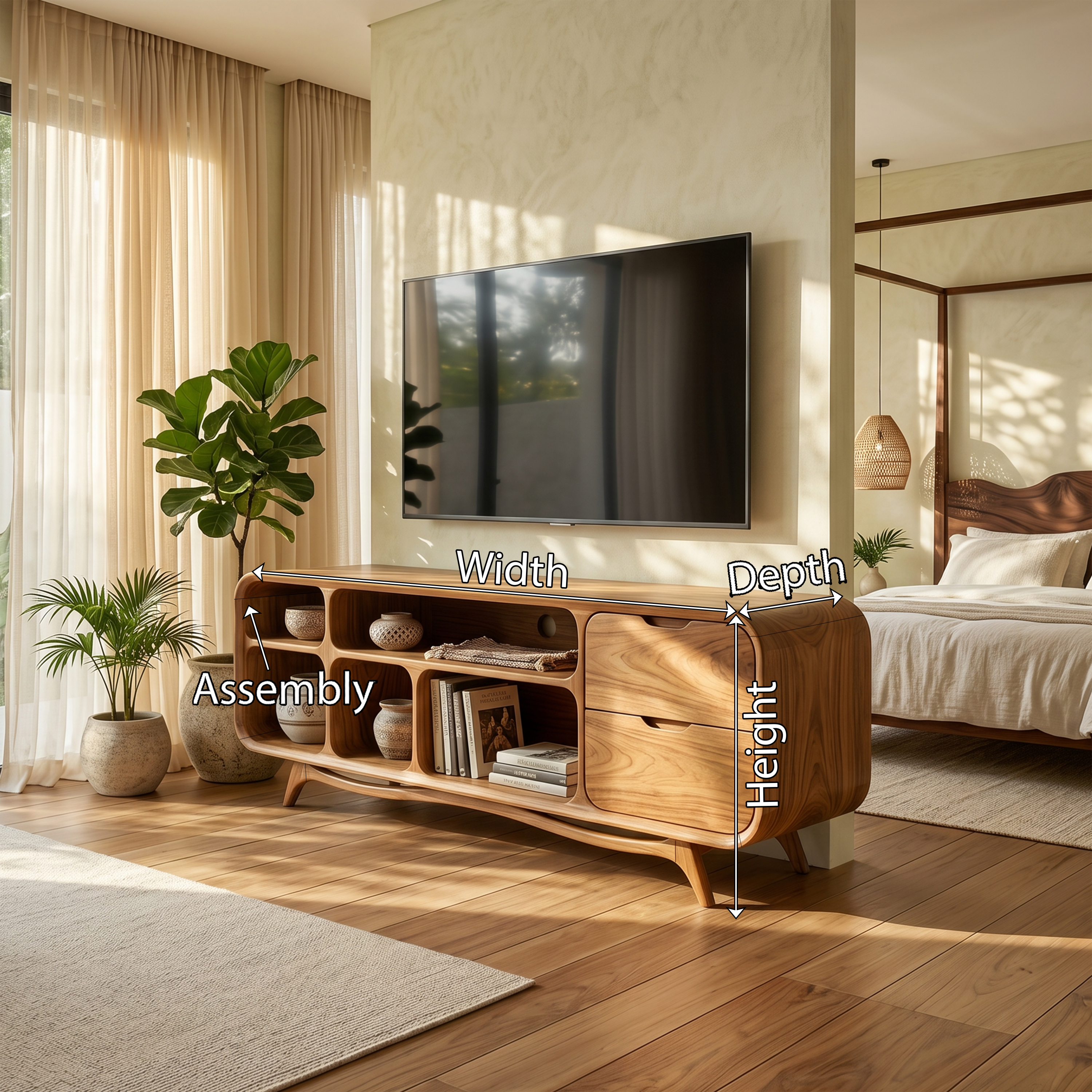 Organic Modern TV Stand For Luxury Apartment SILDTTRTVC080