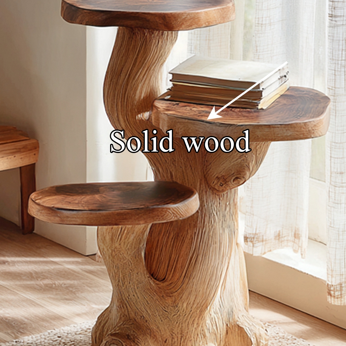 Rustic Mushroom Side Table Reading Nook SINLSABT102