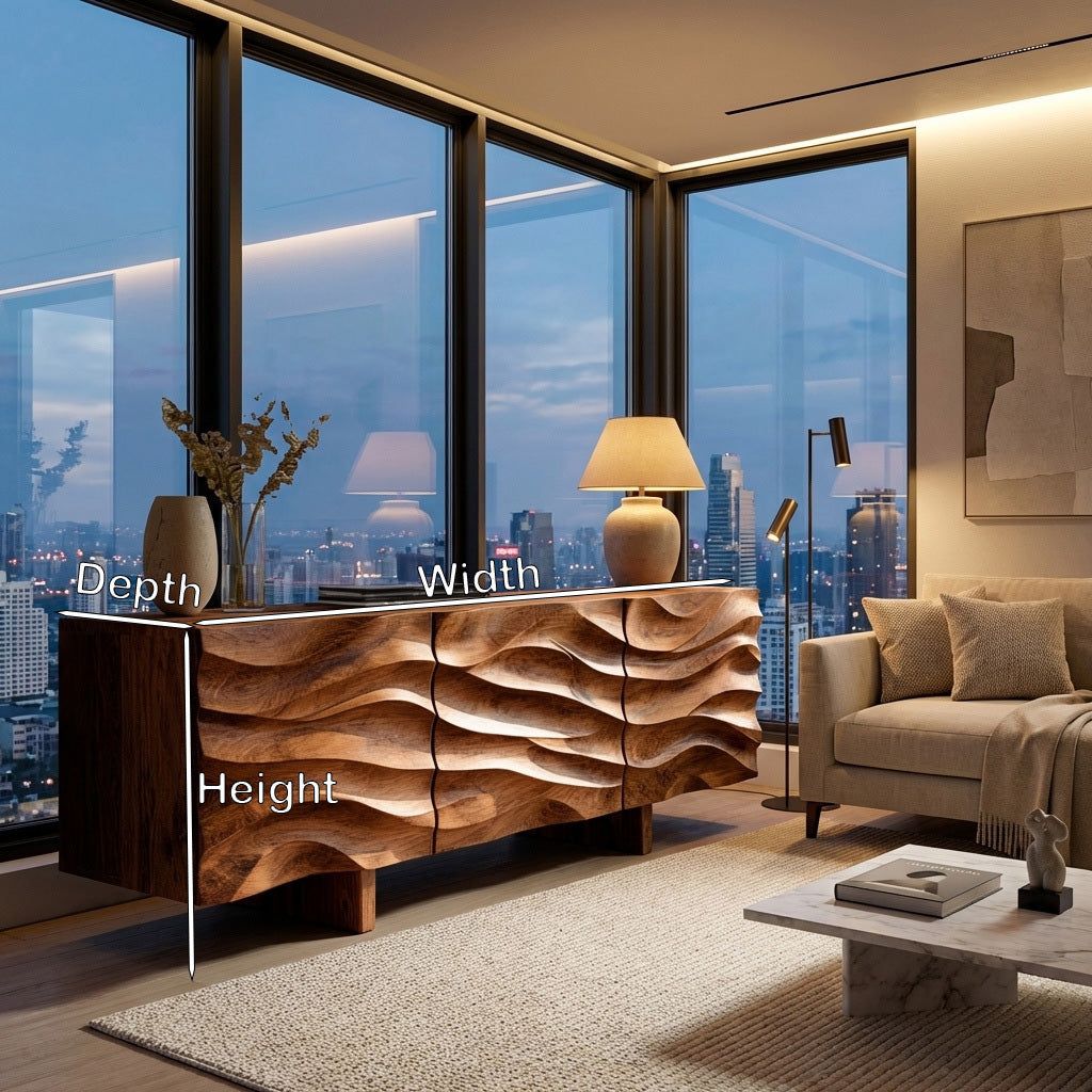 Organic Modern Wood Sideboard For Living Room RTTHHNSD037