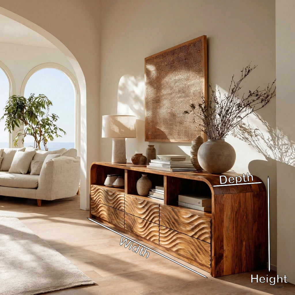 Luxury Natural Wood Sideboard For Living Room RTTHHNSD036