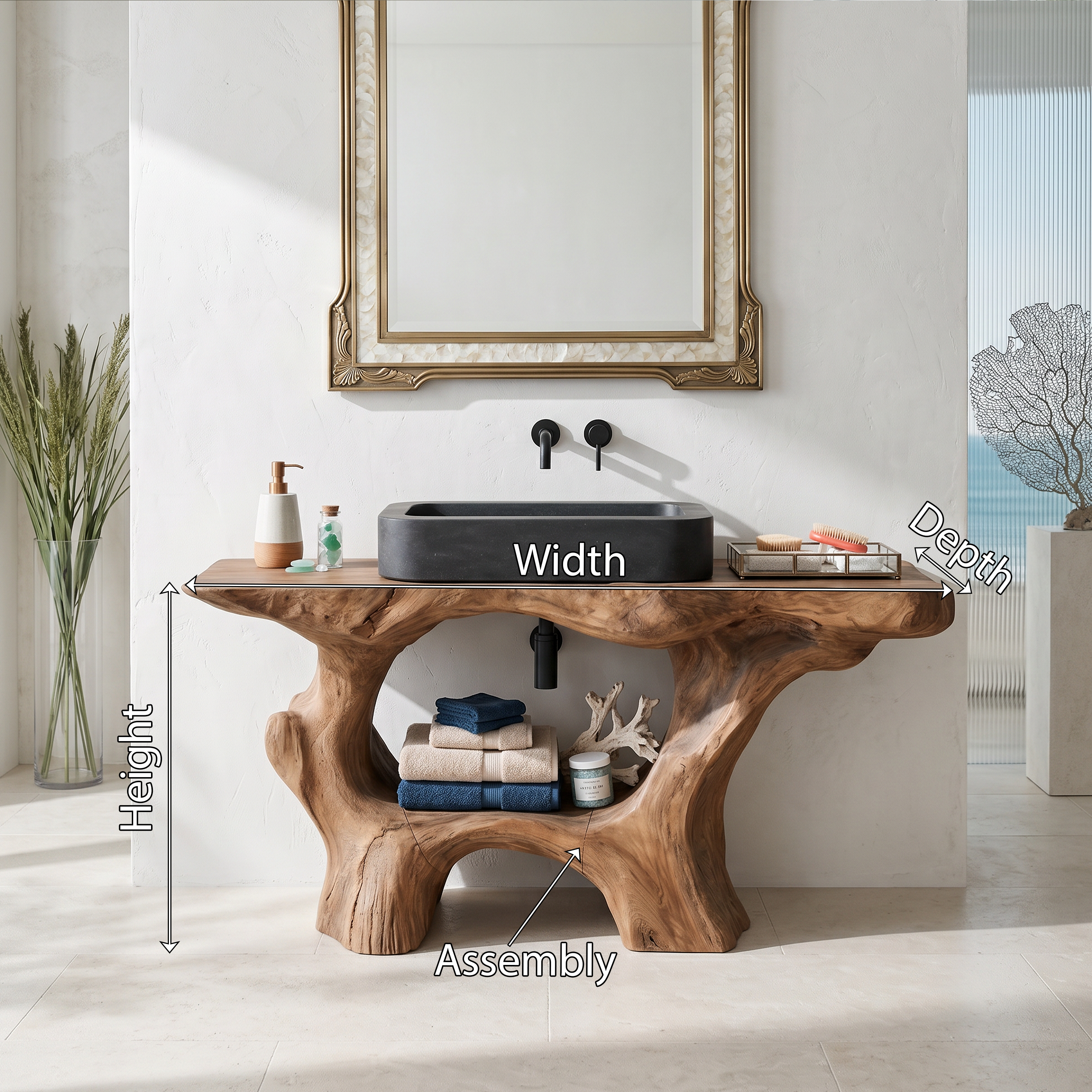 Farmhouse Solid Wood Vanity For Rustic Bathroom SILDTTRBRV001