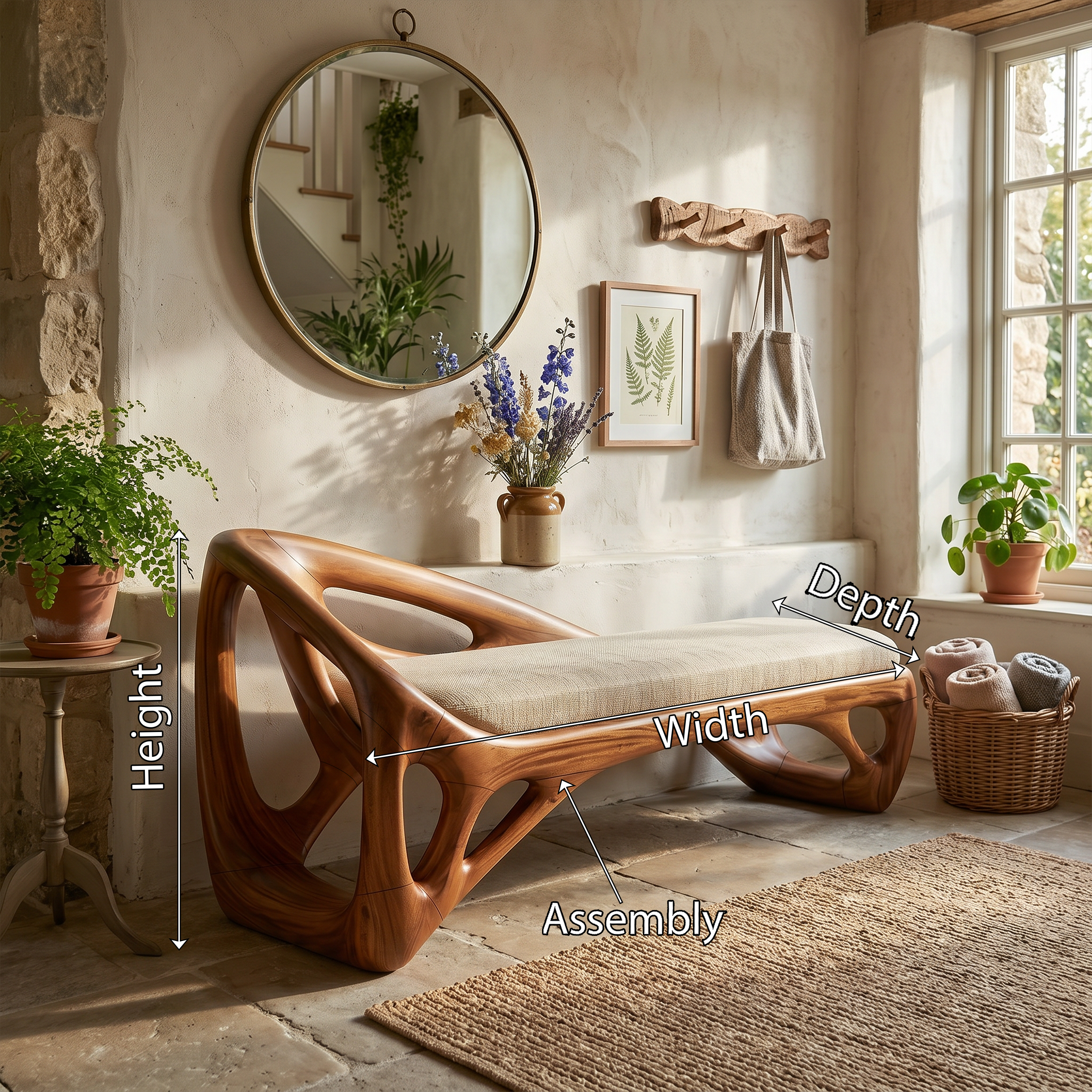 Live Edge Dining Bench Rustic Farmhouse SILDTTRBEN076