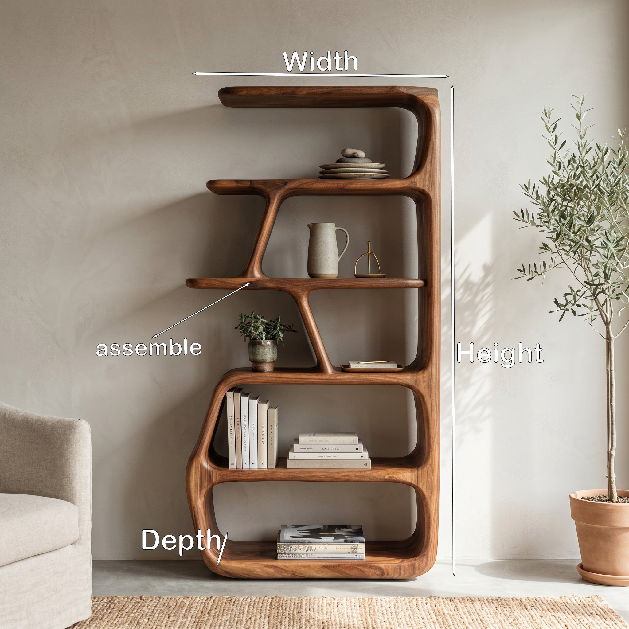 Rustic Wooden Standing Shelf For Apartment Storage RTTHHNSS025