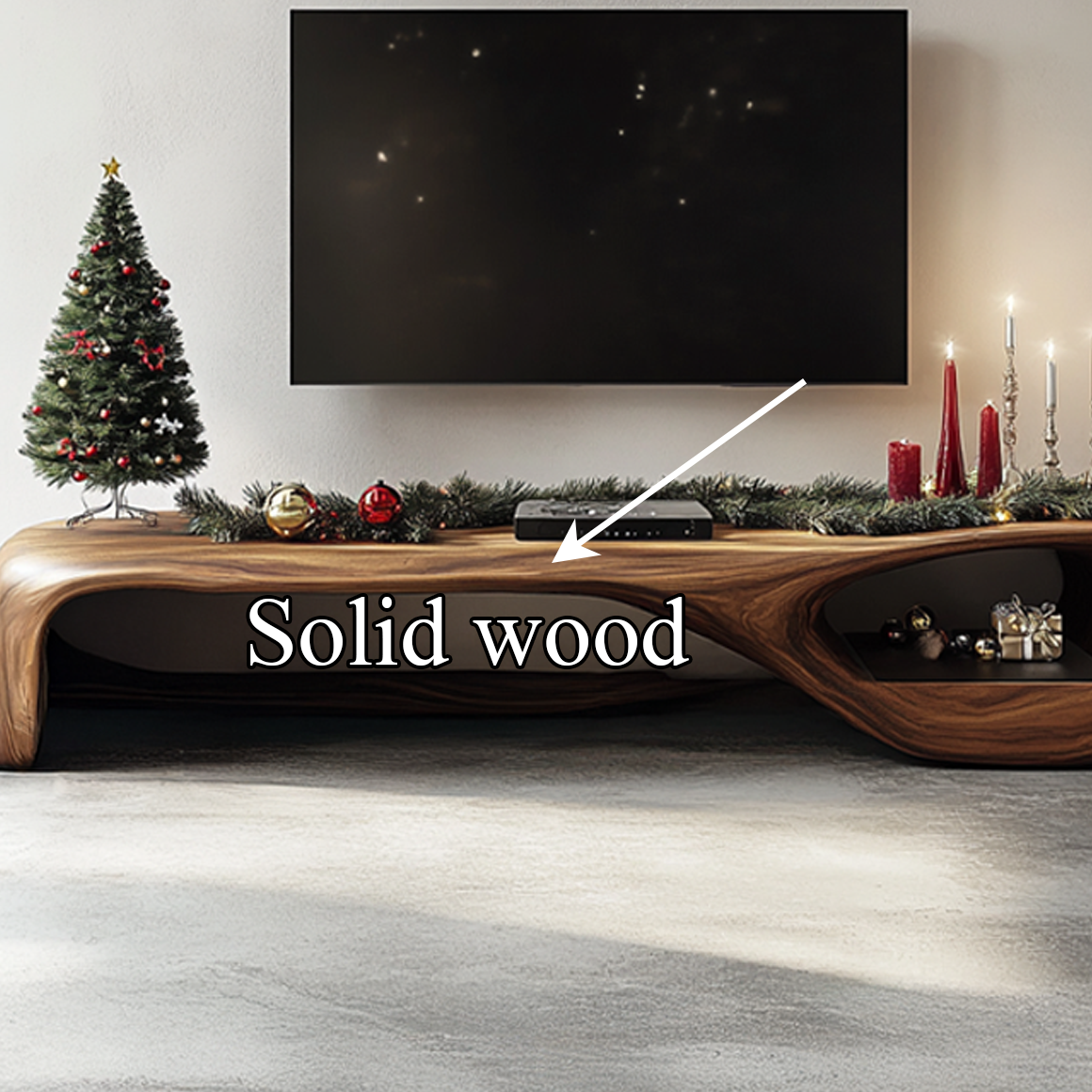 Rustic TV Stand Console Living Room Christmas Decor SINLSASC217
