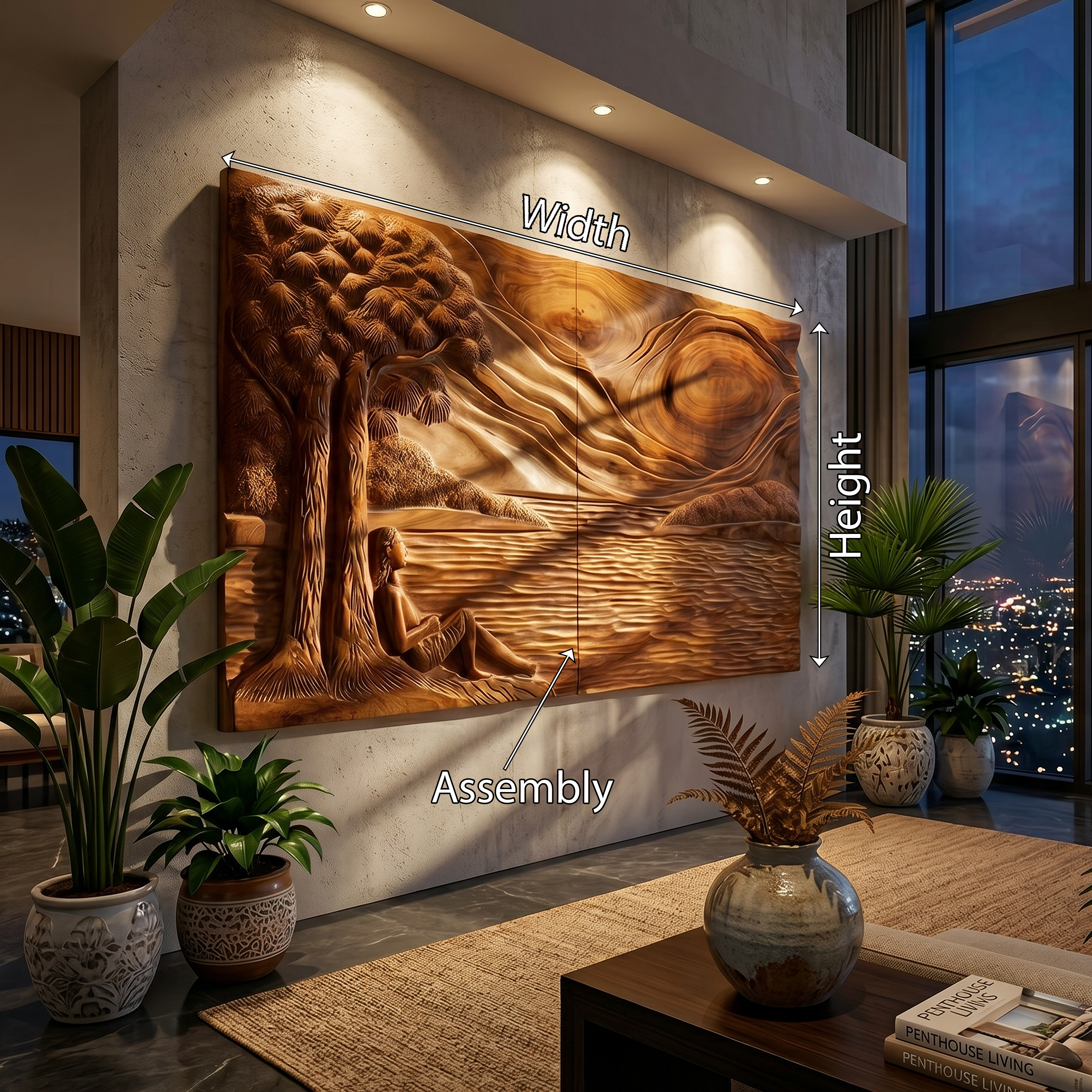 Mountain Forest Wood Wall Art For Rustic Lodge Interior Design SILDTTRWA100