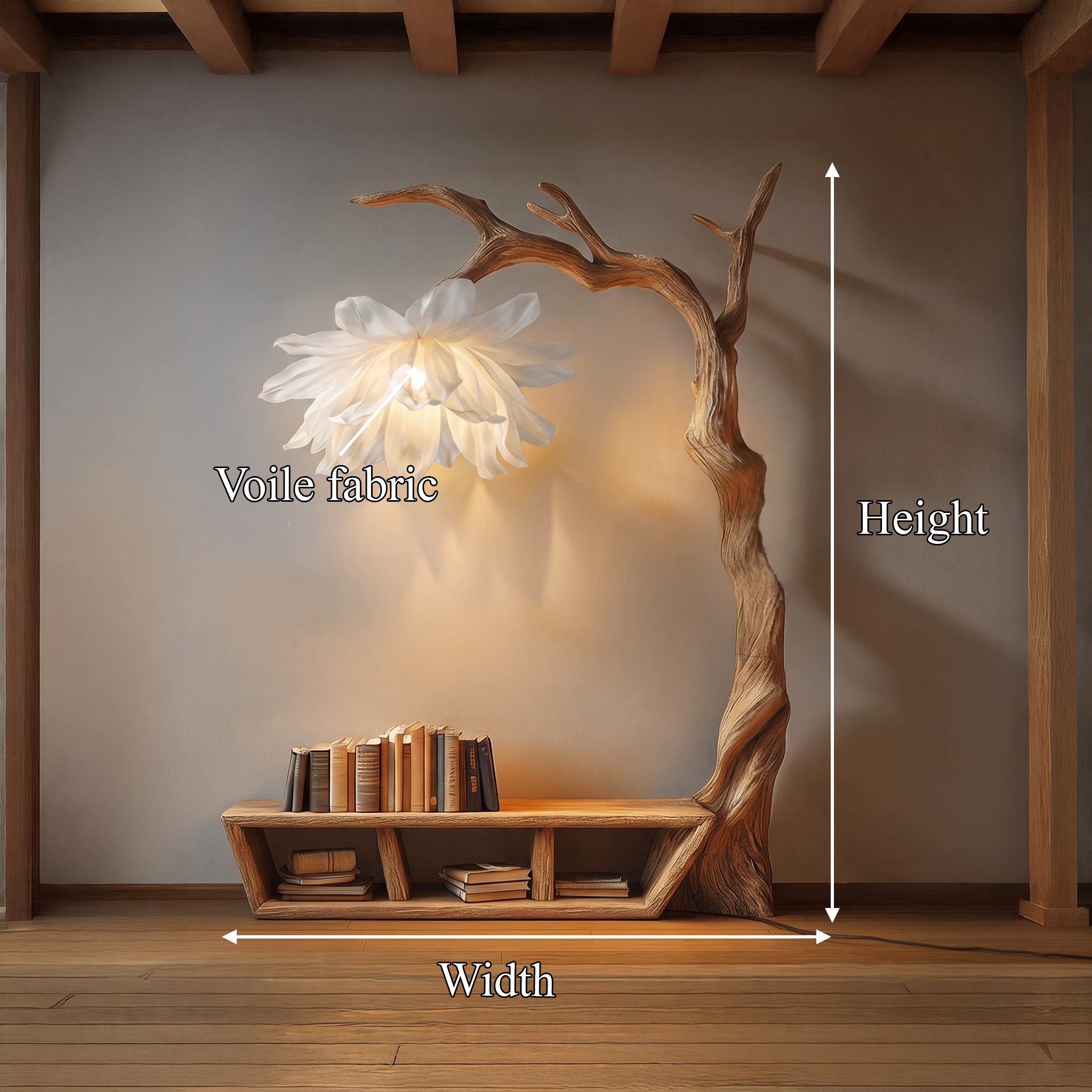 Rustic Organic Tree Bench Bookshelf Living Room Or Entryway SINLSATB516
