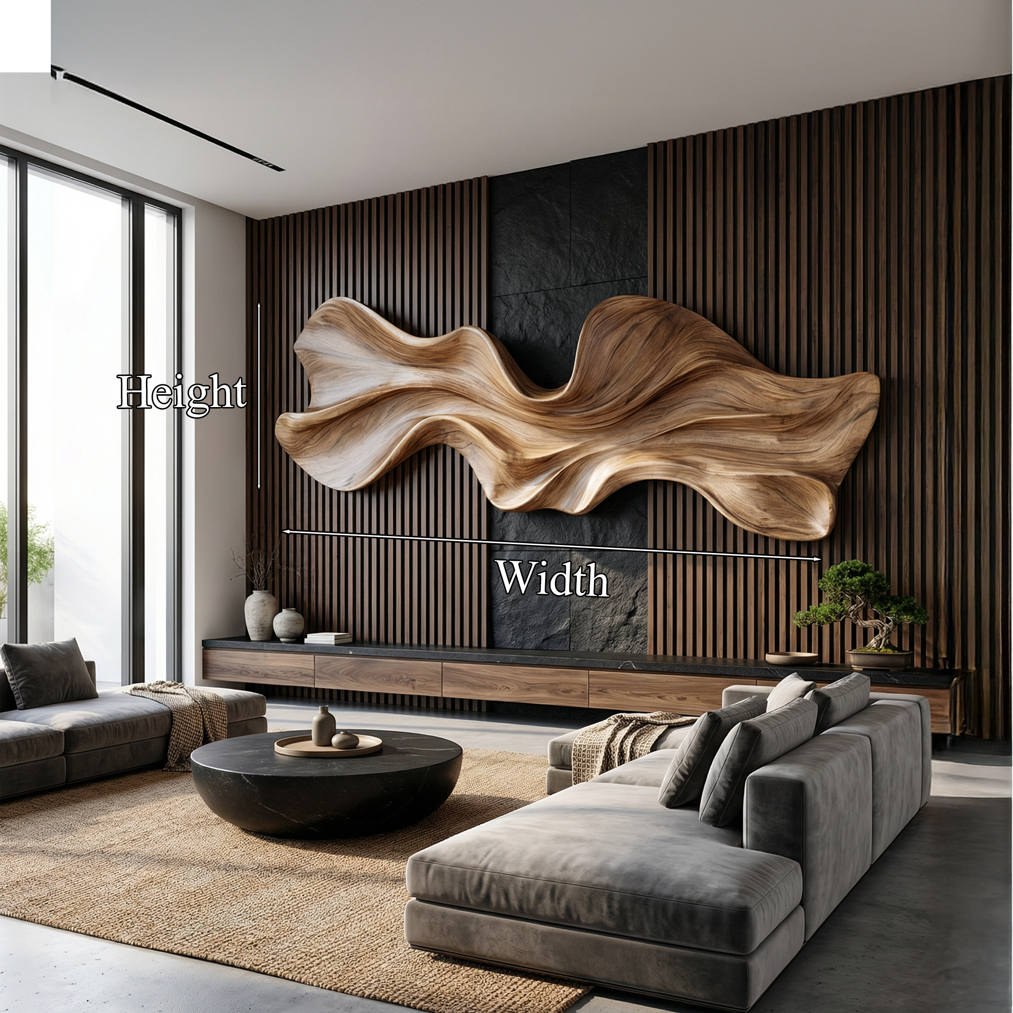 Modern Sculptural Wood Wall Decor For Living Room And Office Space SINLHAWD062