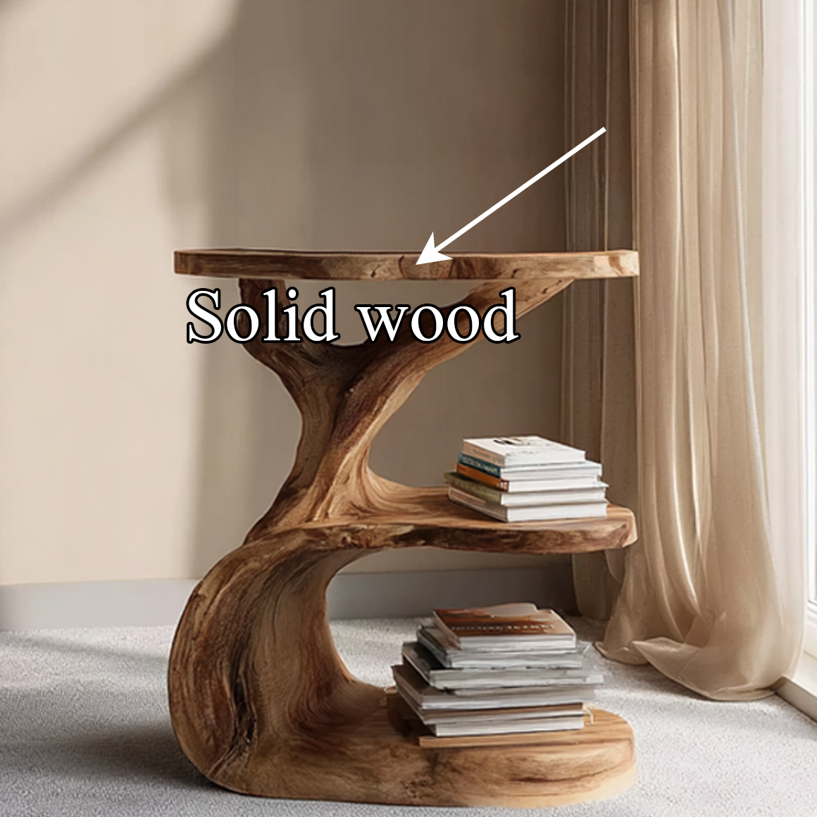 Free Standing Rustic Tree End Table Guest Room SINLSABT089
