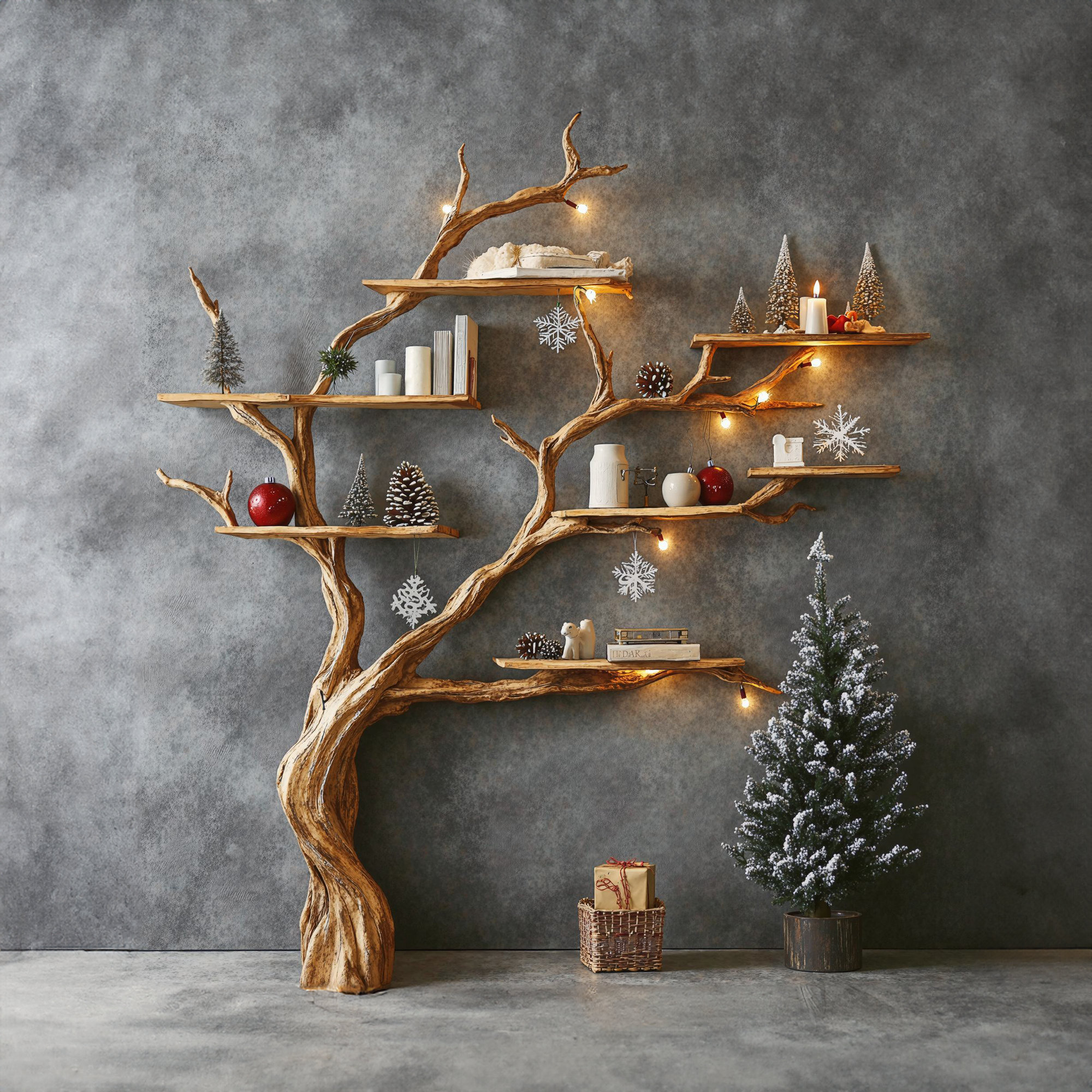 Tree Branch Floating Shelf Solid Wood Live Edge SINLTB081