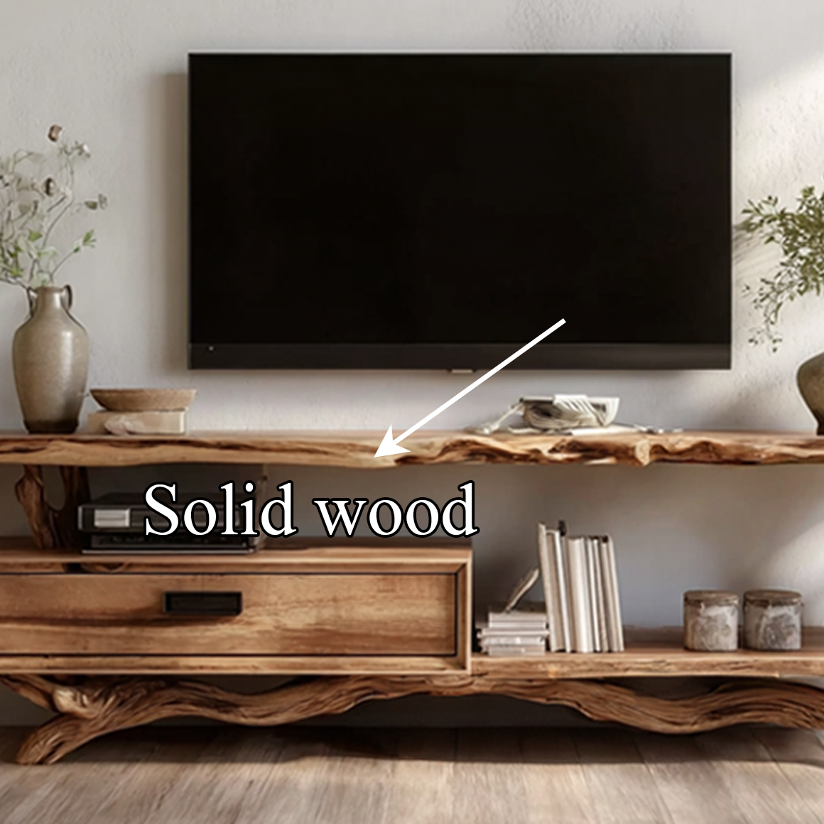 Rustic Live Edge TV Cabinet Living Room SINLSASC211