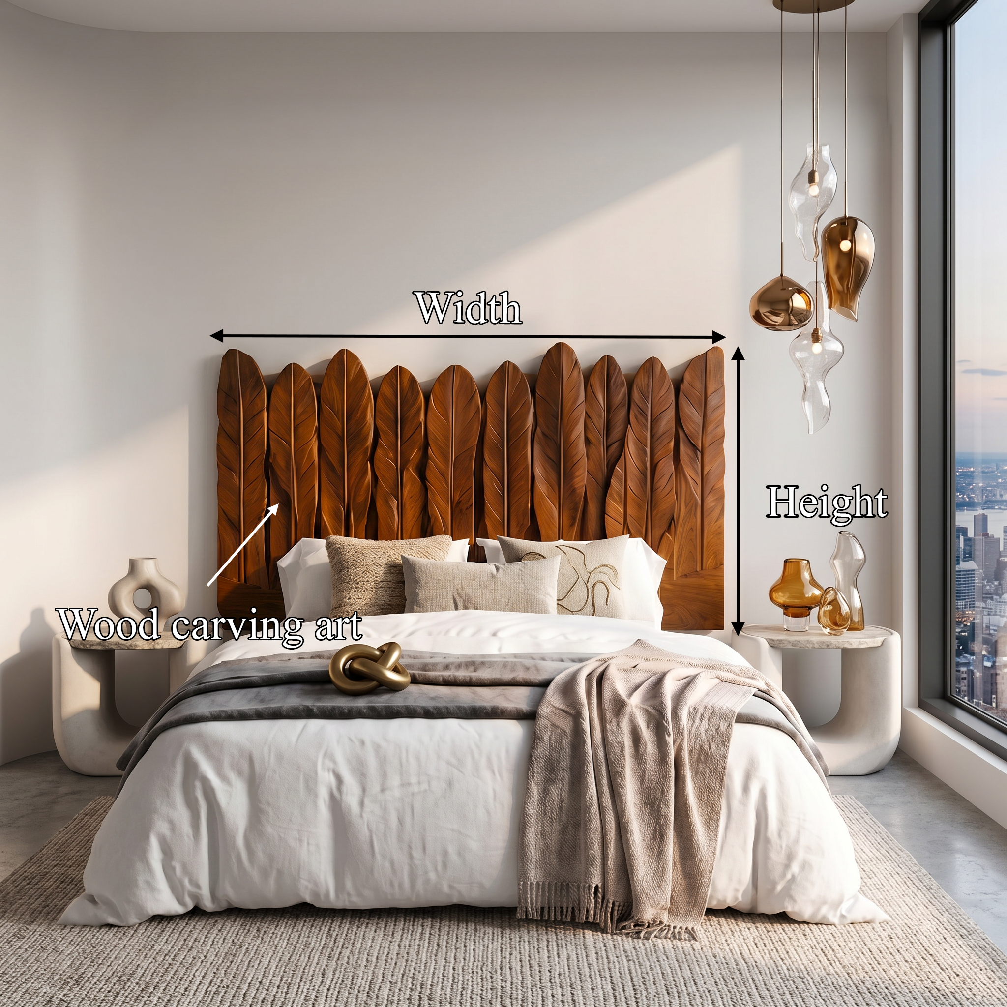 Rustic Live Edge Headboard Wooden Bed Headboard For Bedroom SINLSAHB041