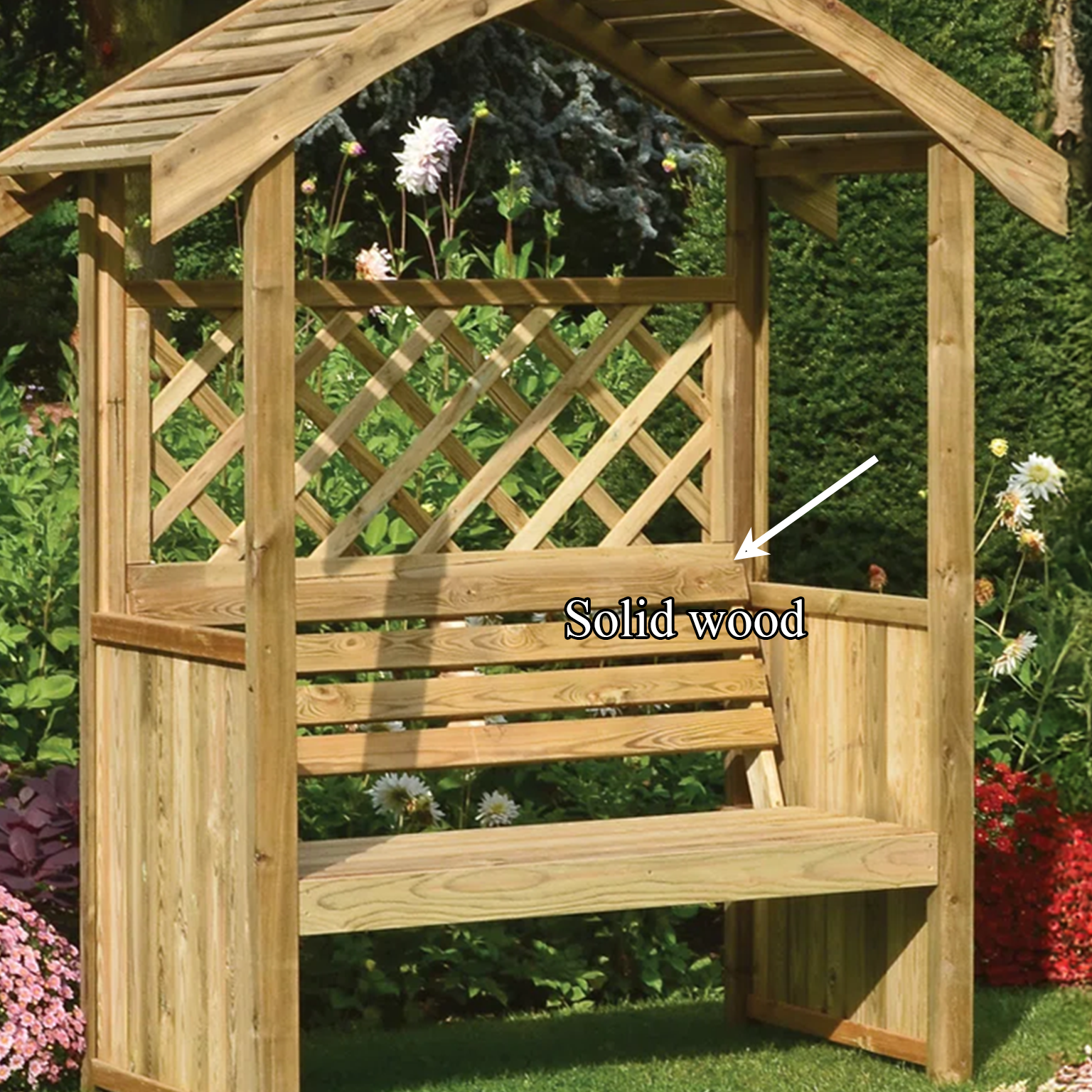 Garden Arbour Bench Rustic Wooden Vintage Gift SINLSAGB001