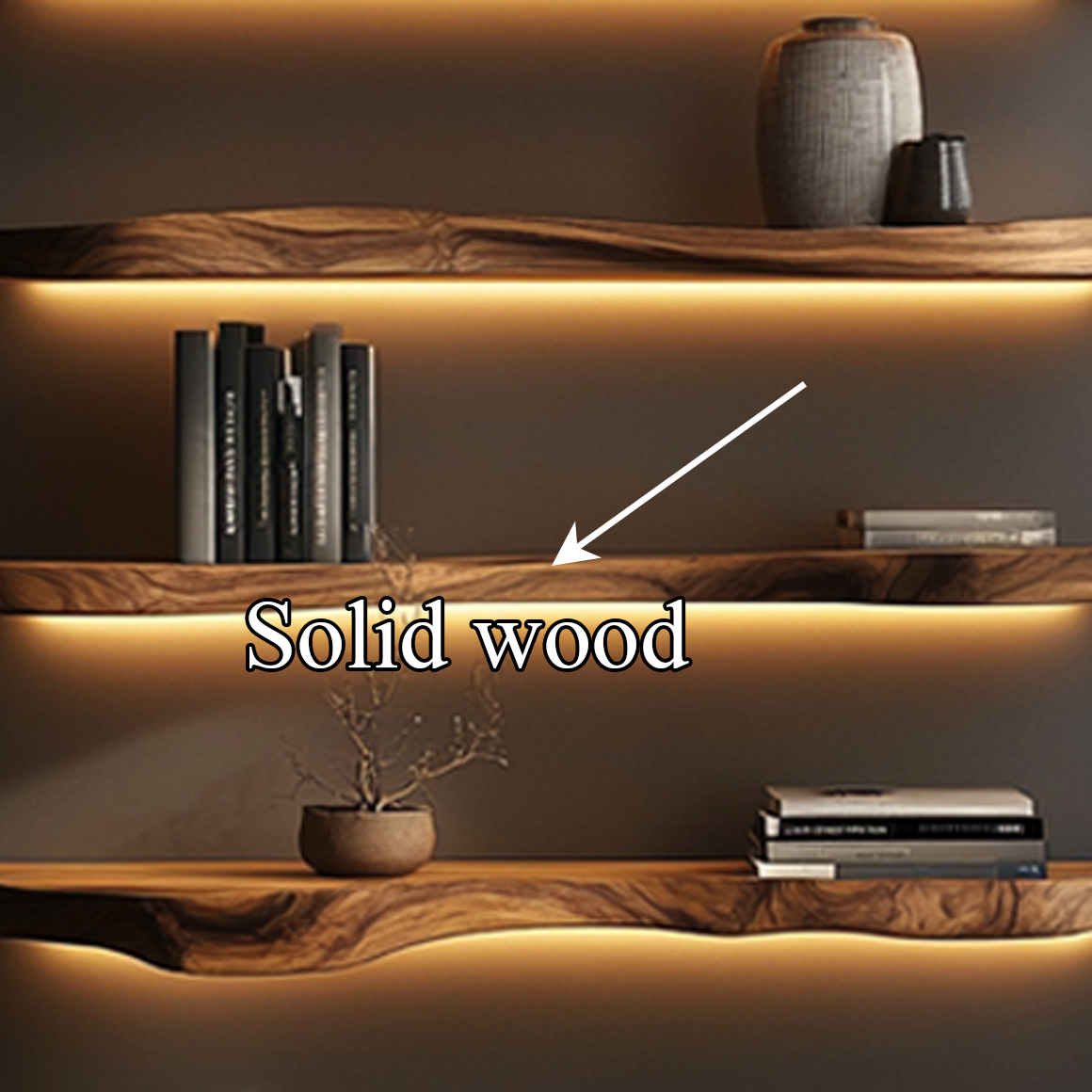 Mid Century Floating Wall Shelf For Modern Bedroom Decor SINLSAFL194