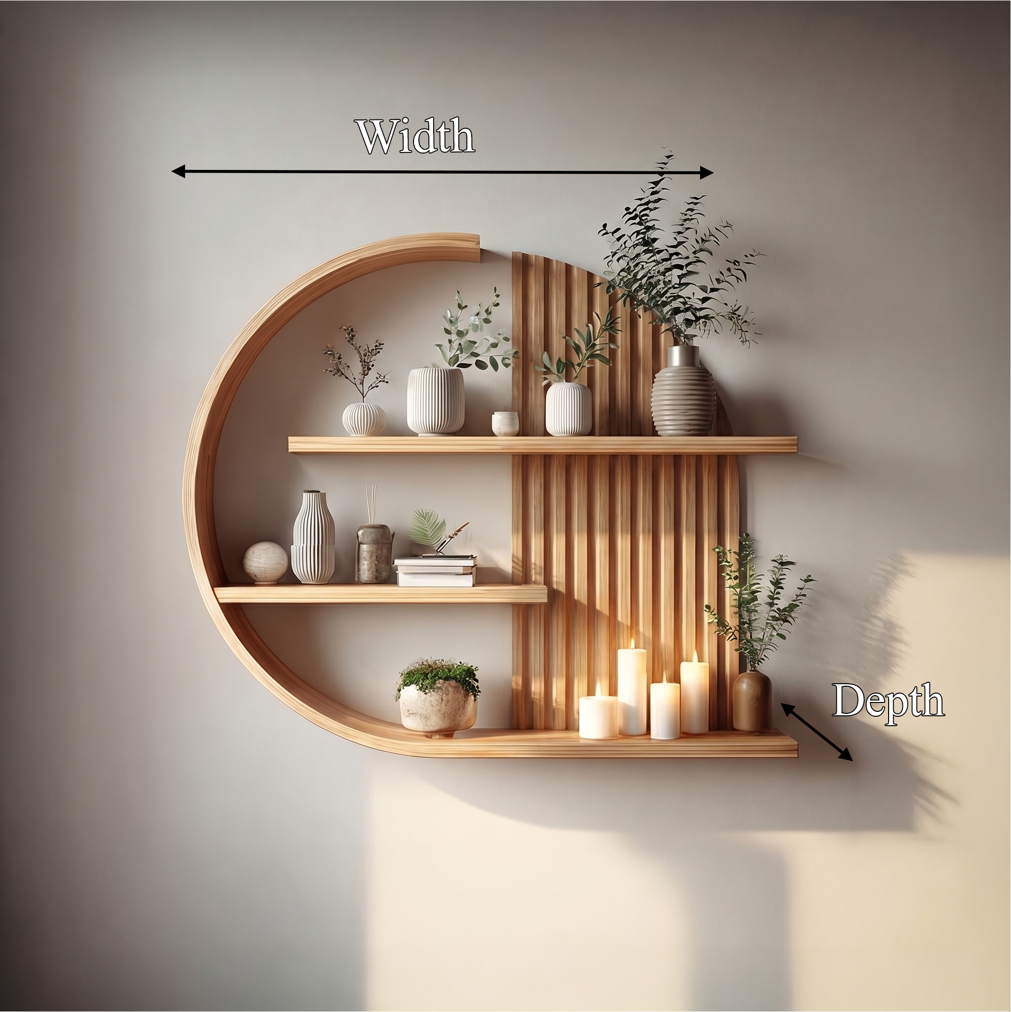 Japandi Minimal Wall Shelf Living Room And Calm Space SINLSAFL231