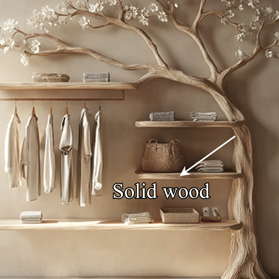 Rustic Tree Bookshelf Living Study Bedroom SINLKITB268