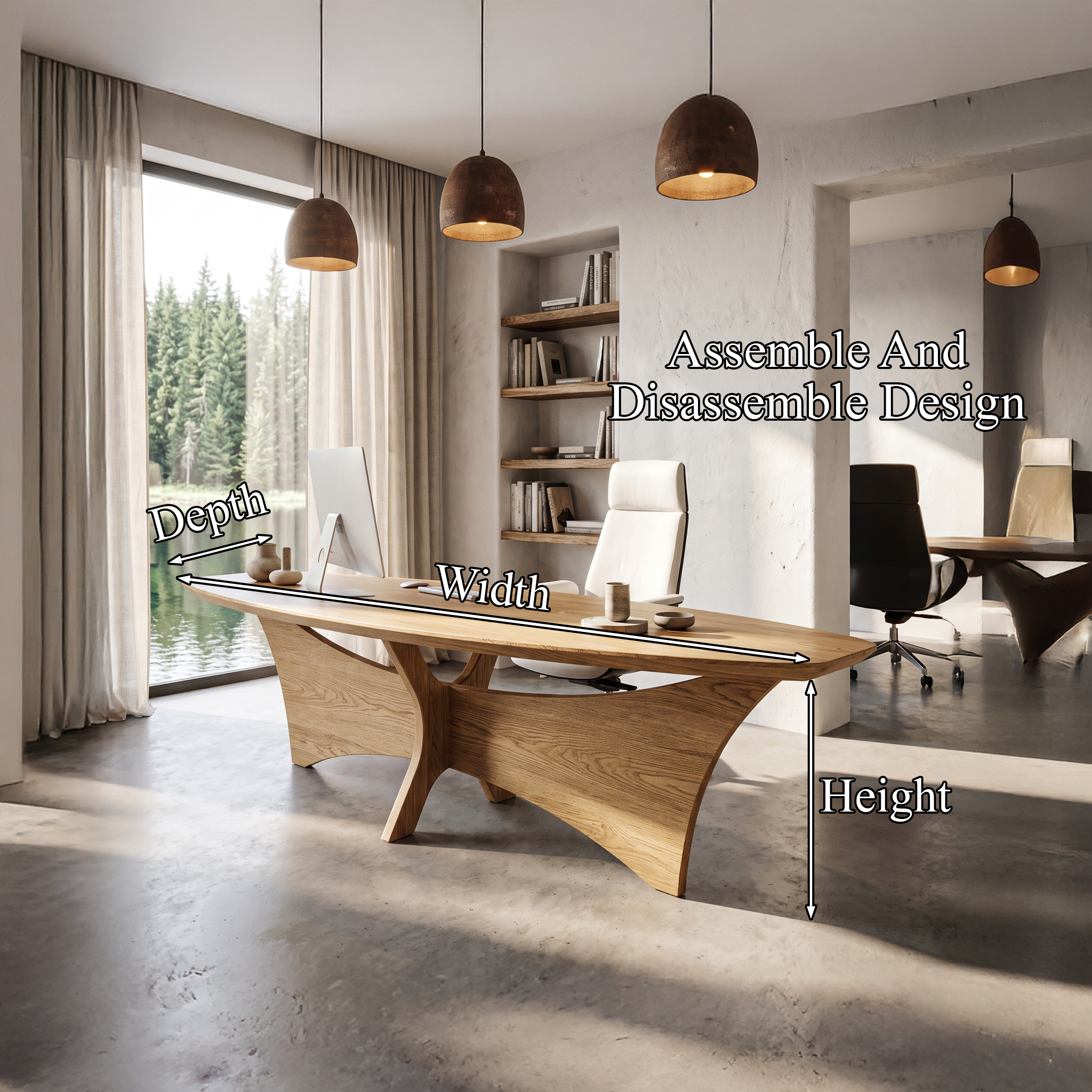 Modern Flared Base Desk Executive Desk For Home Office SINLHADE164