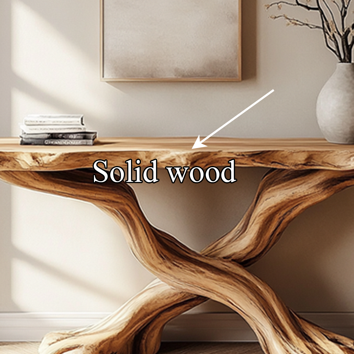 Handmade Console Table Solid Wood Artistic Live Edge Design For Living Room SINLSACS324