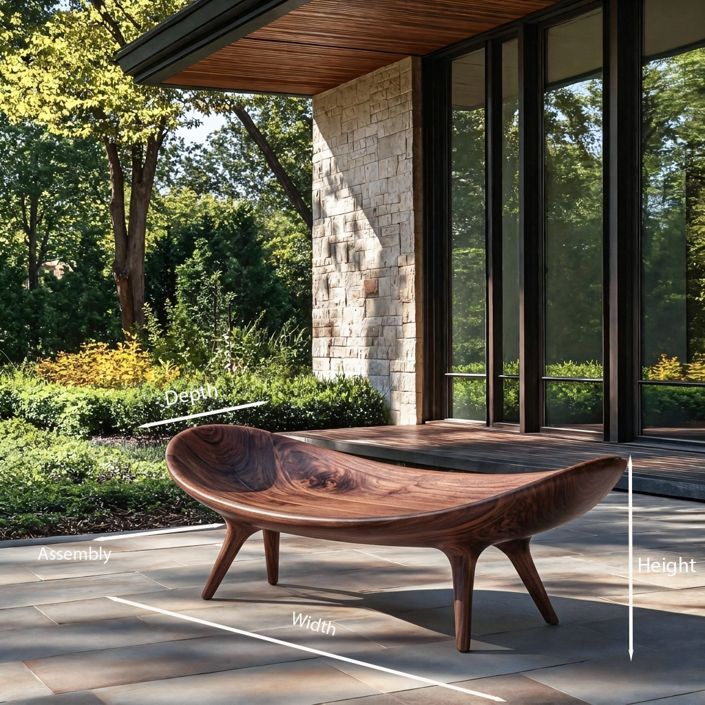 Sculptural Outdoor Bench For Garden Or Relaxed Spaces RTTHTTGDB004